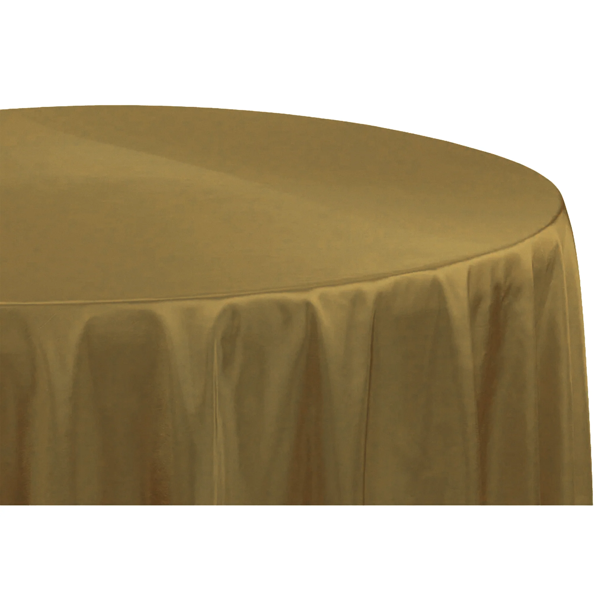Taffeta Tablecloth 120" Round - Gold - Image 2