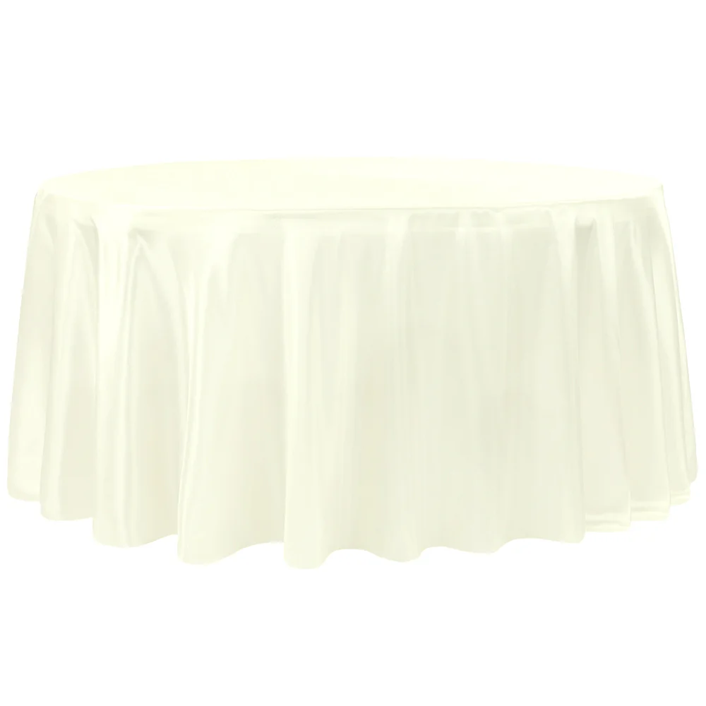 Taffeta Tablecloth 120" Round - Ivory