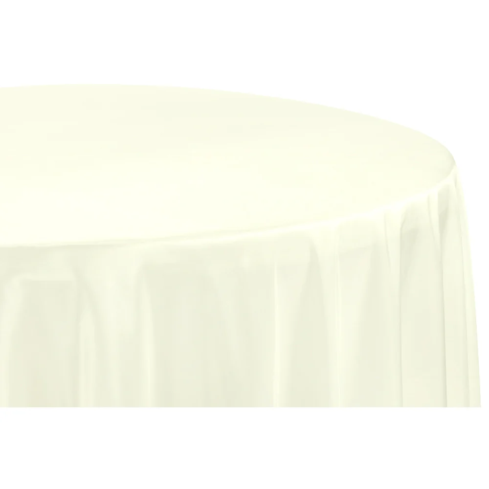 Taffeta Tablecloth 120" Round - Ivory - Image 2