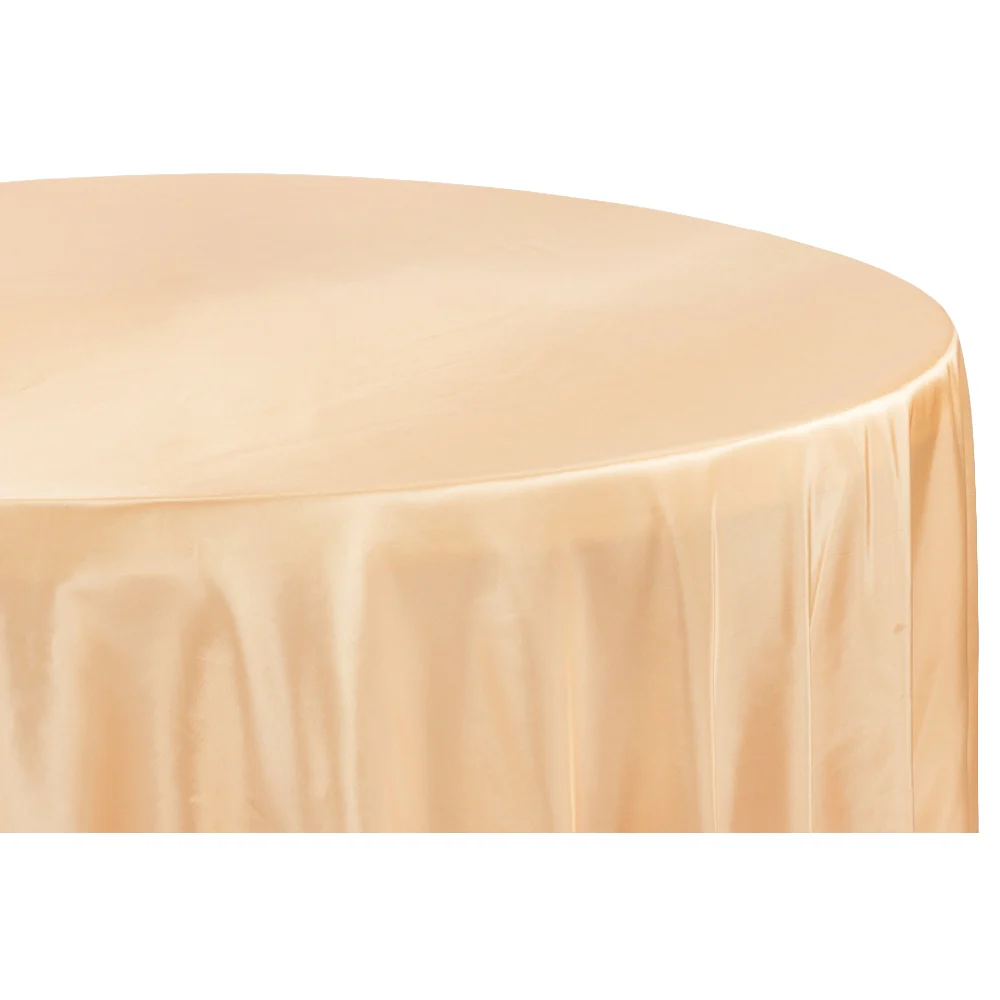 Taffeta Tablecloth 120" Round - Peach - Image 2