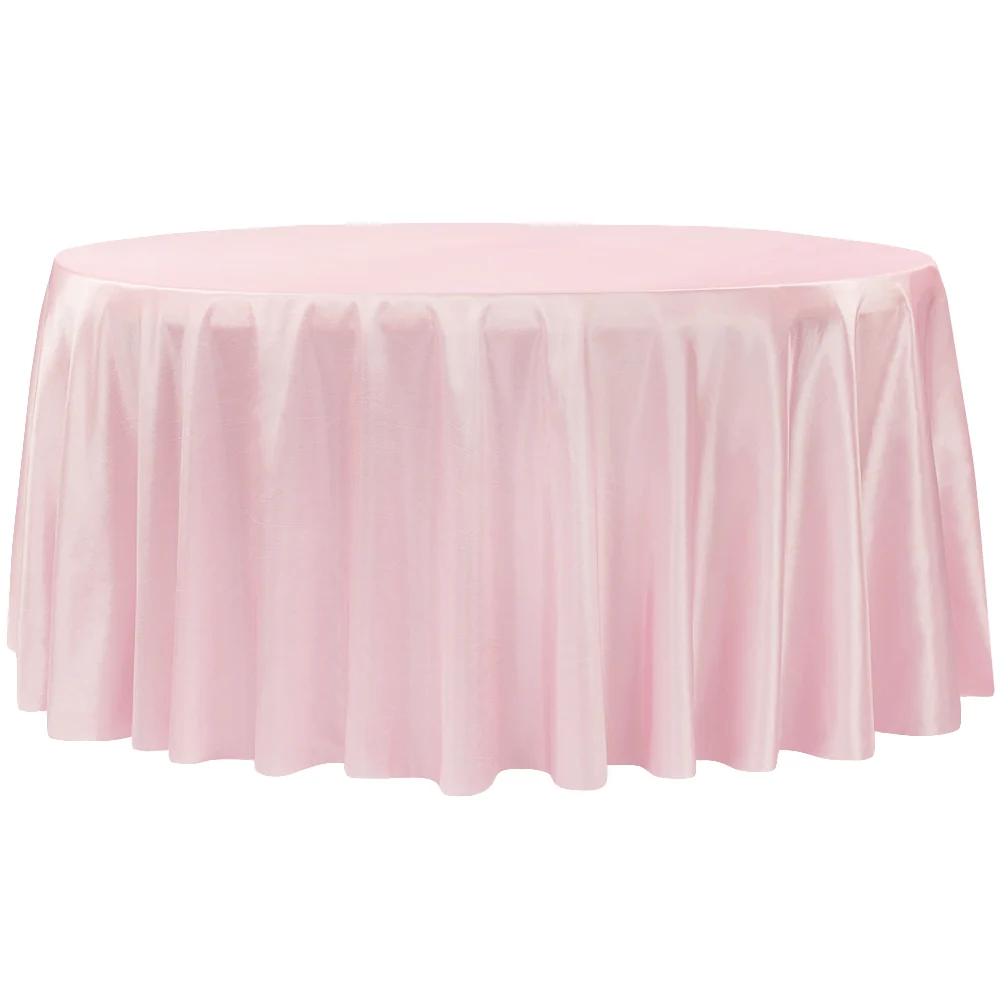 Taffeta Tablecloth 120" Round - Pink