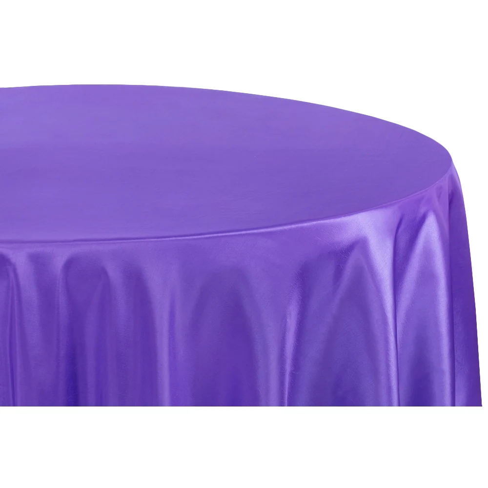 Taffeta Tablecloth 120" Round - Purple - Image 4