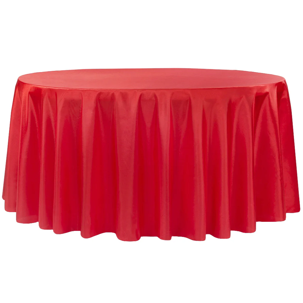 Taffeta Tablecloth 120" Round - Red