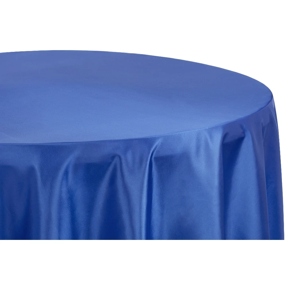 Taffeta Tablecloth 120" Round - Royal Blue - Image 2