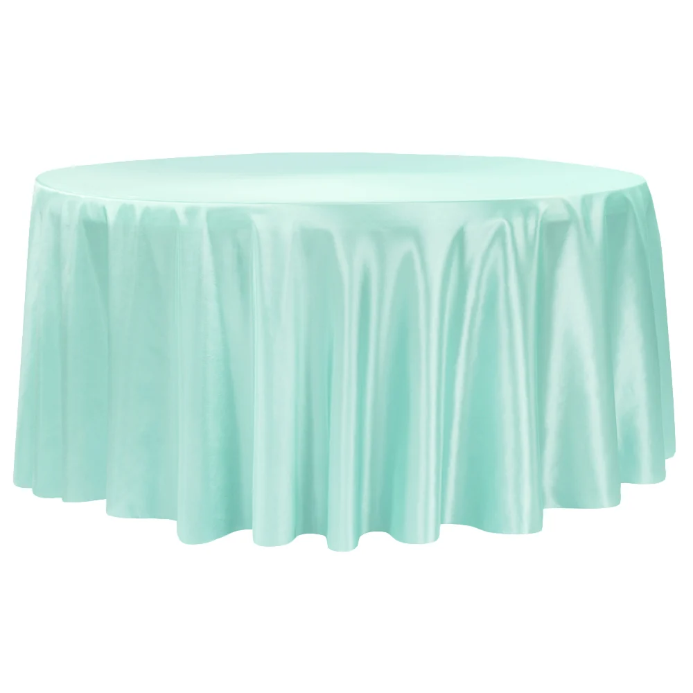 Taffeta Tablecloth 120" Round - Turquoise