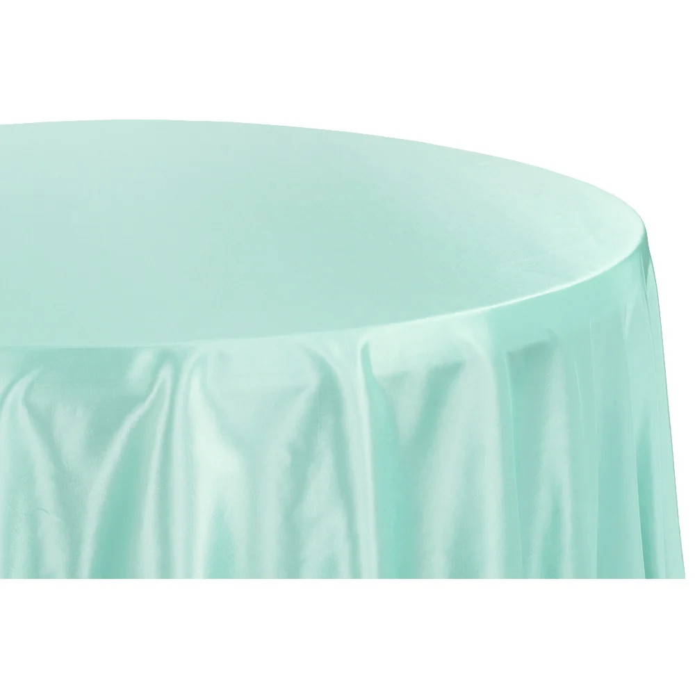 Taffeta Tablecloth 120" Round - Turquoise - Image 2