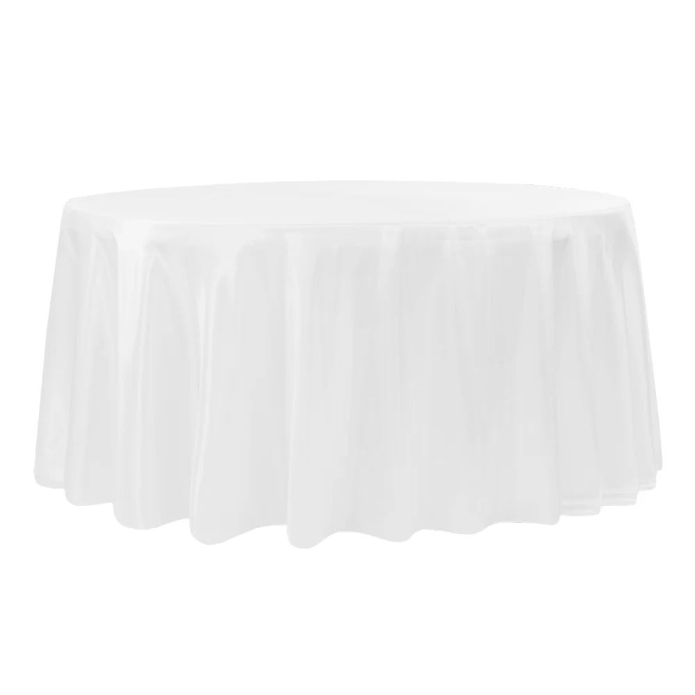 Taffeta Tablecloth 120" Round - White