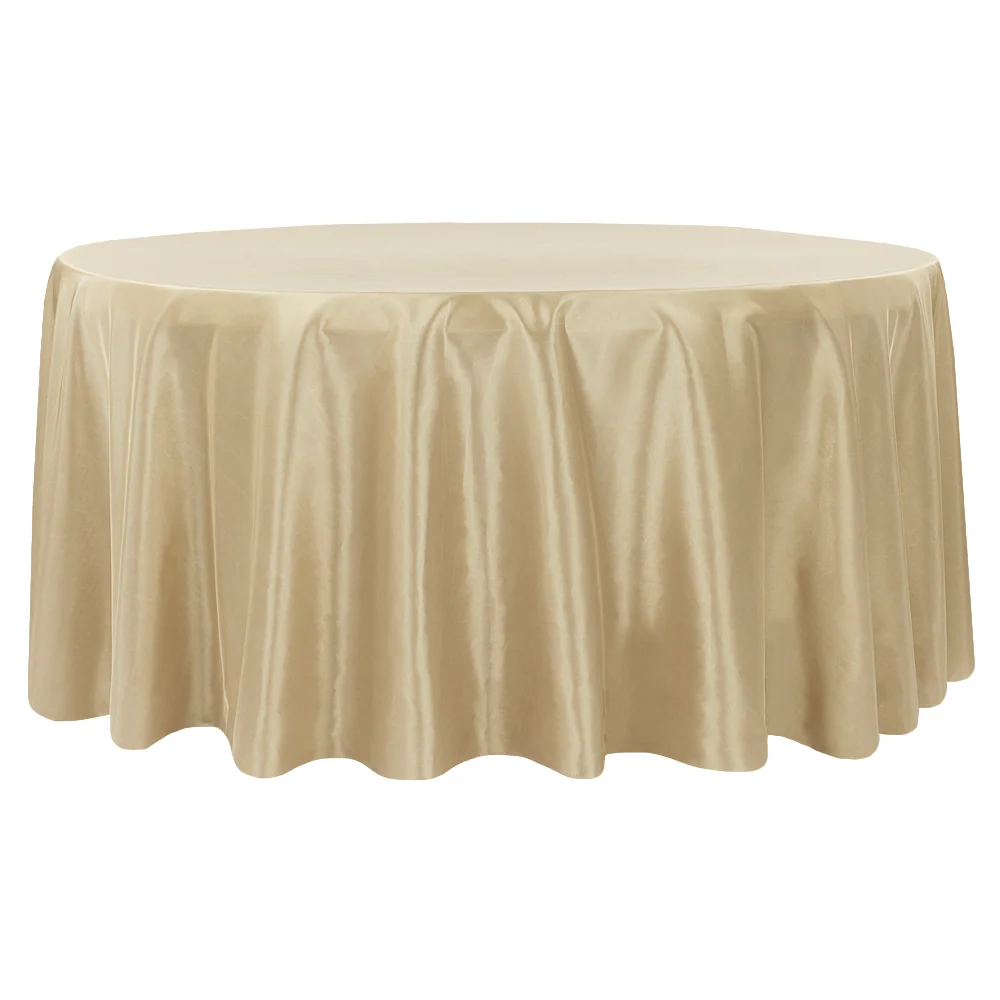 Taffeta Tablecloth 132" Round - Champagne