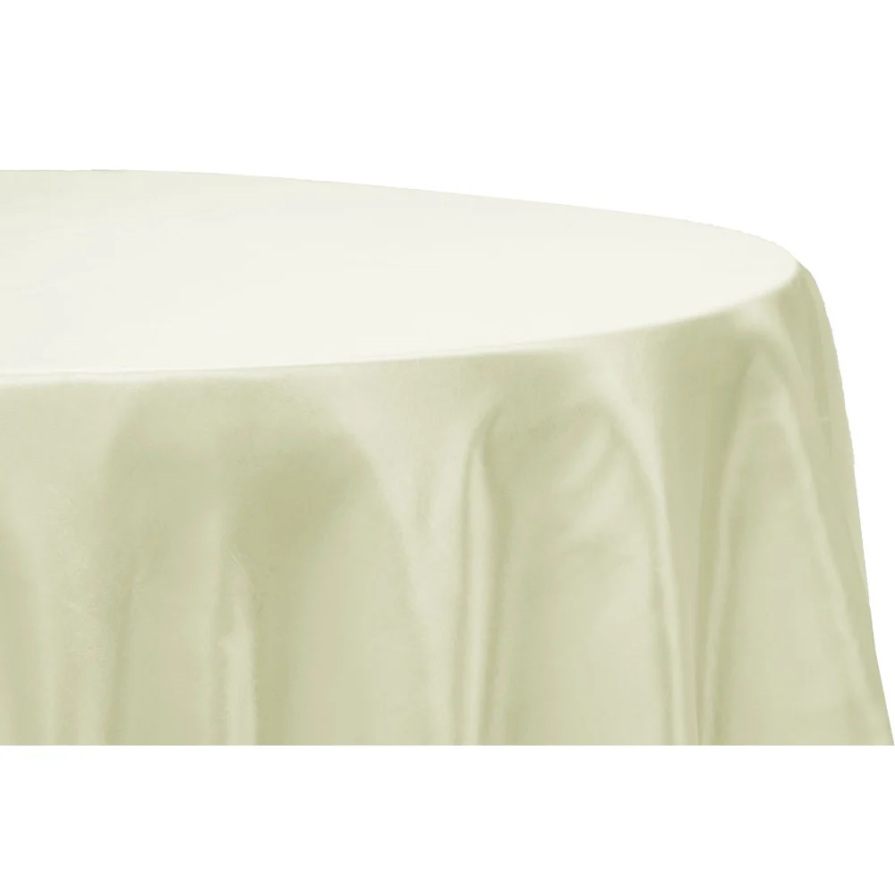 Taffeta Tablecloth 132" Round - Ivory - Image 2