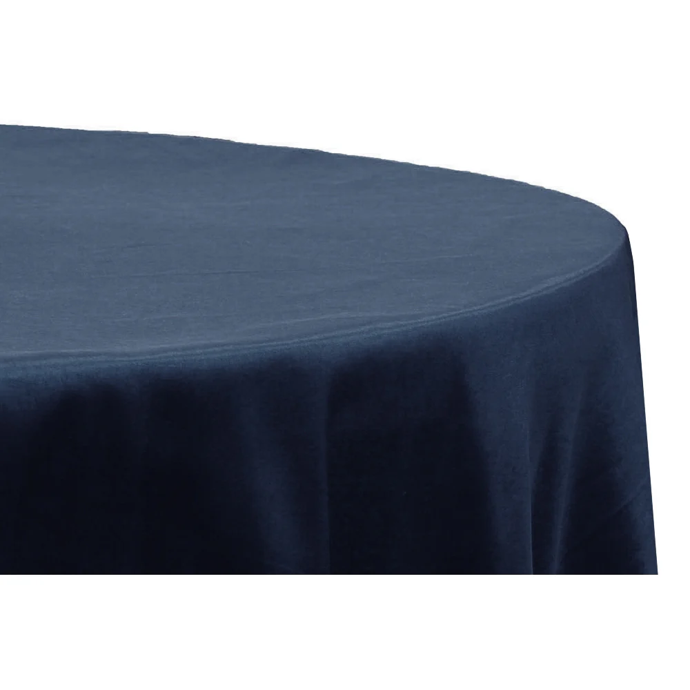 Taffeta Tablecloth 132" Round - Navy Blue