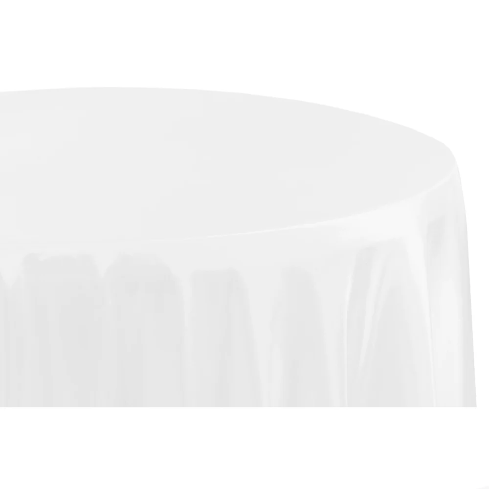 Taffeta Tablecloth 132" Round - White - Image 3