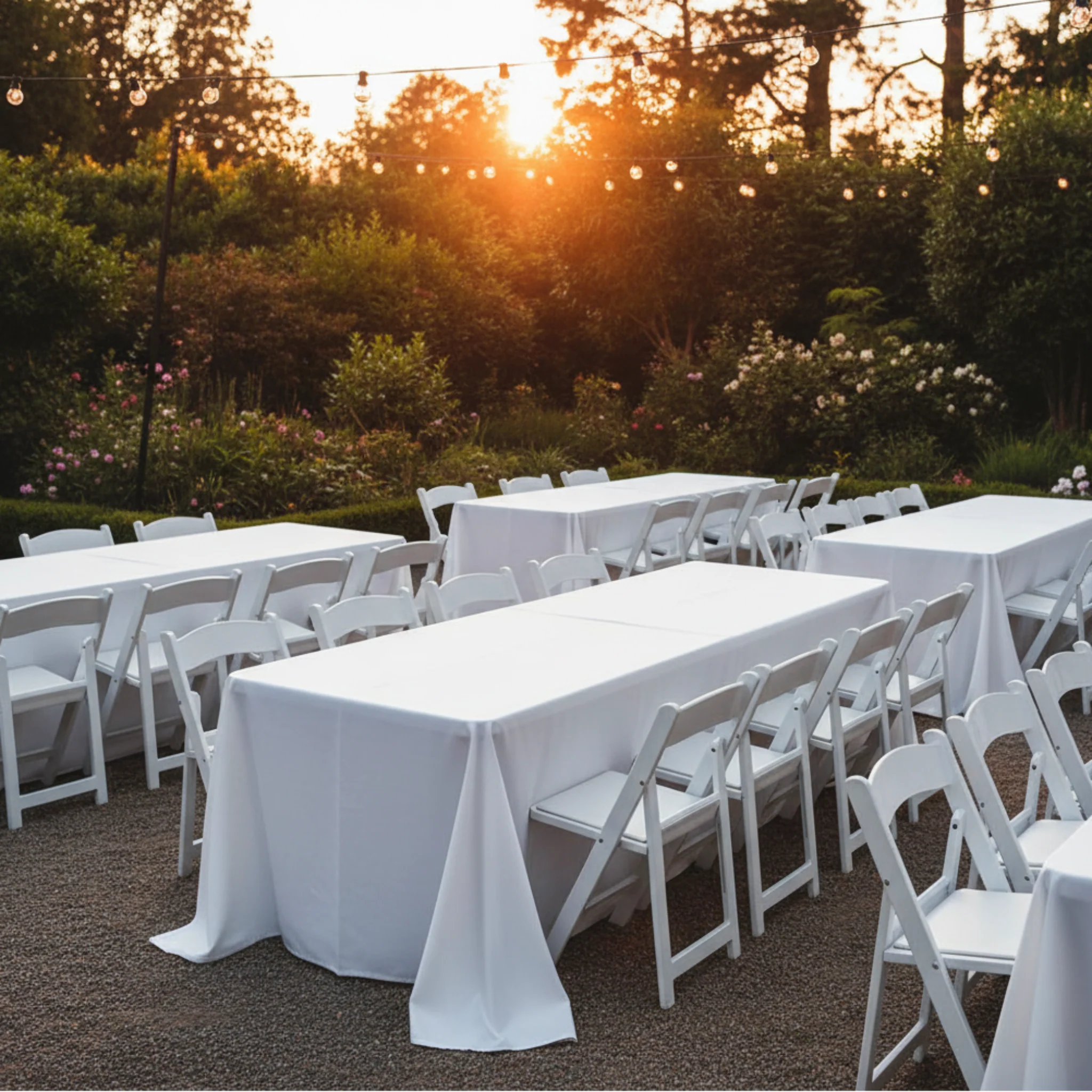 Taffeta Tablecloth 90"x132" Rectangular - White - Image 3