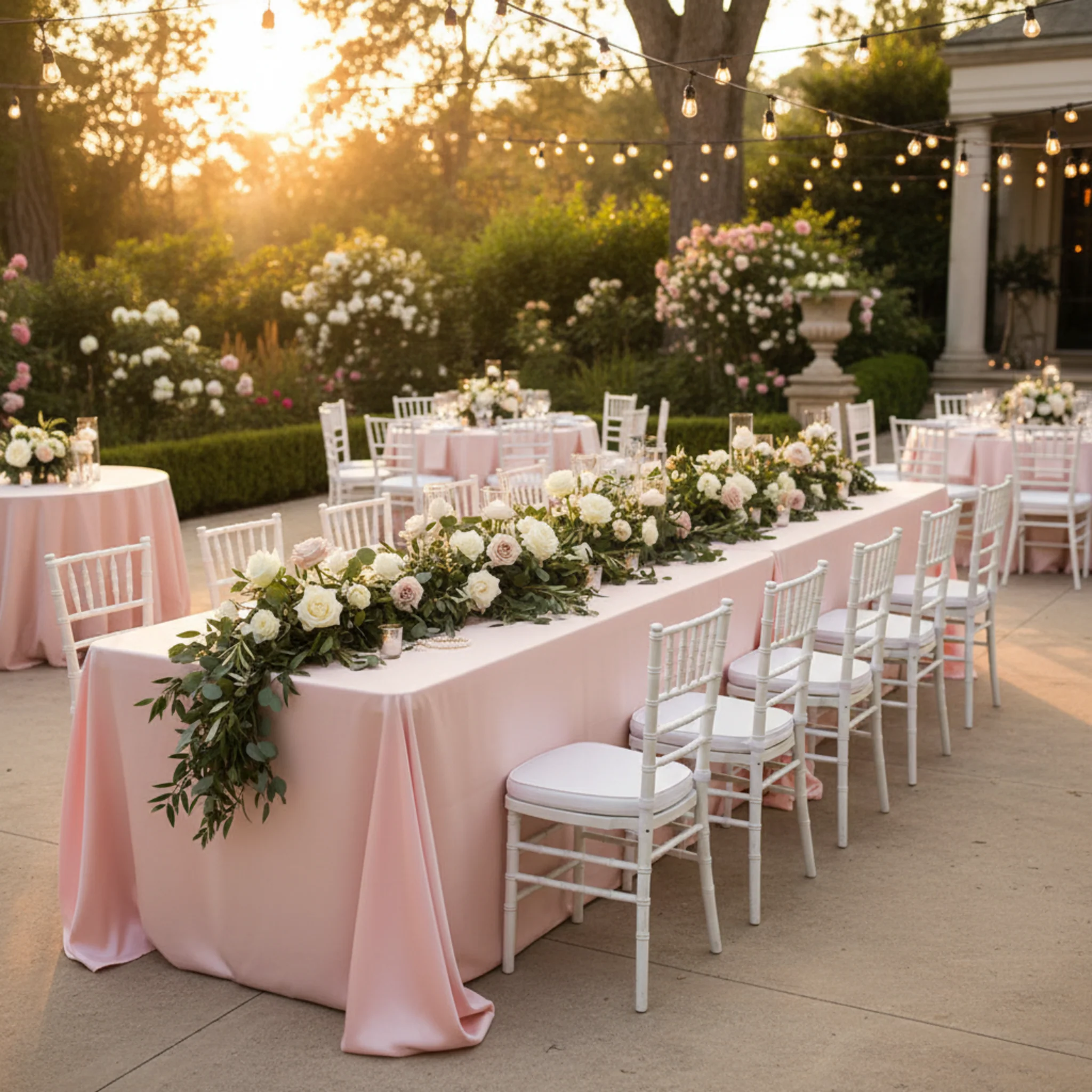 Taffeta Tablecloth 90"x156" Rectangular - Blush - Image 3