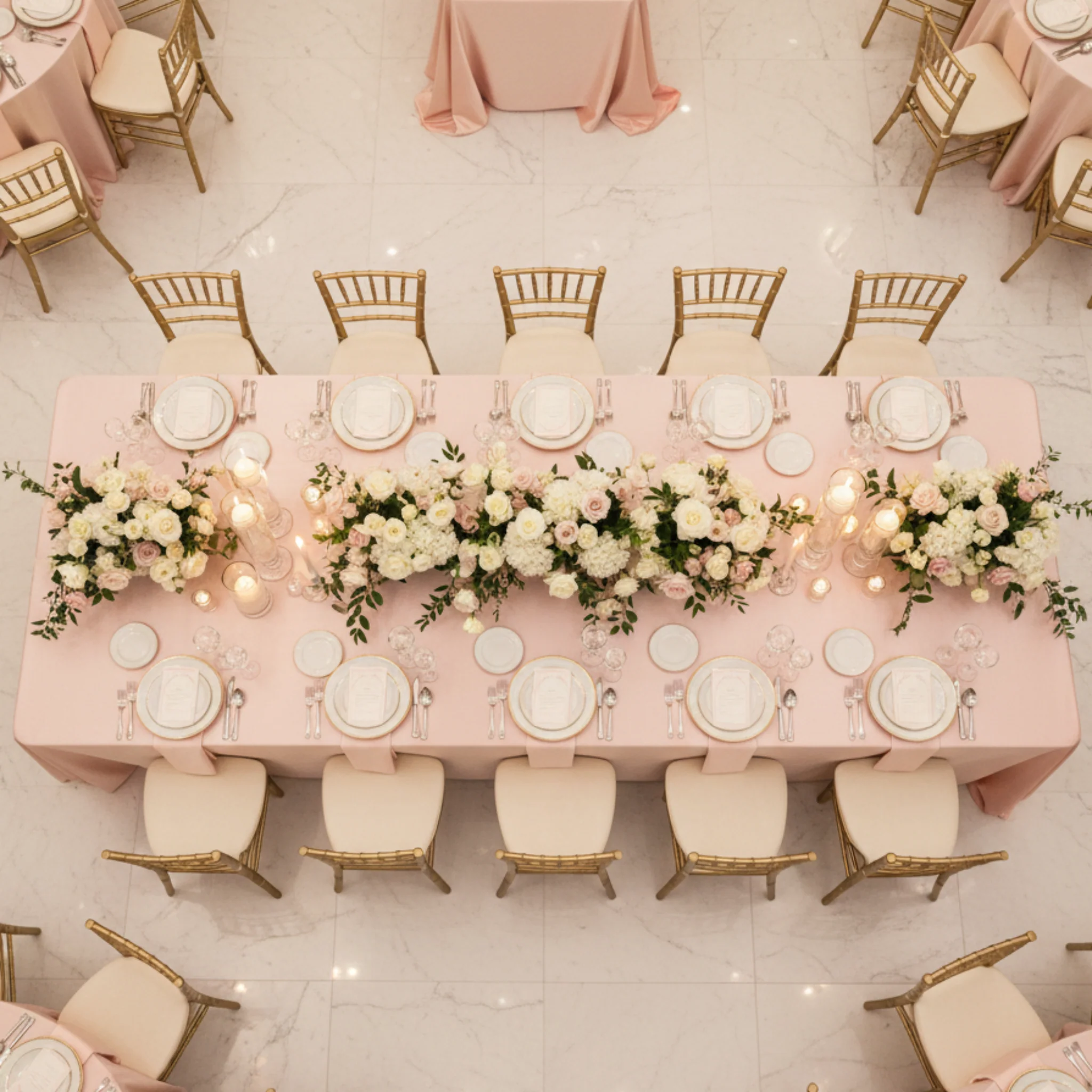 Taffeta Tablecloth 90"x156" Rectangular - Blush - Image 4