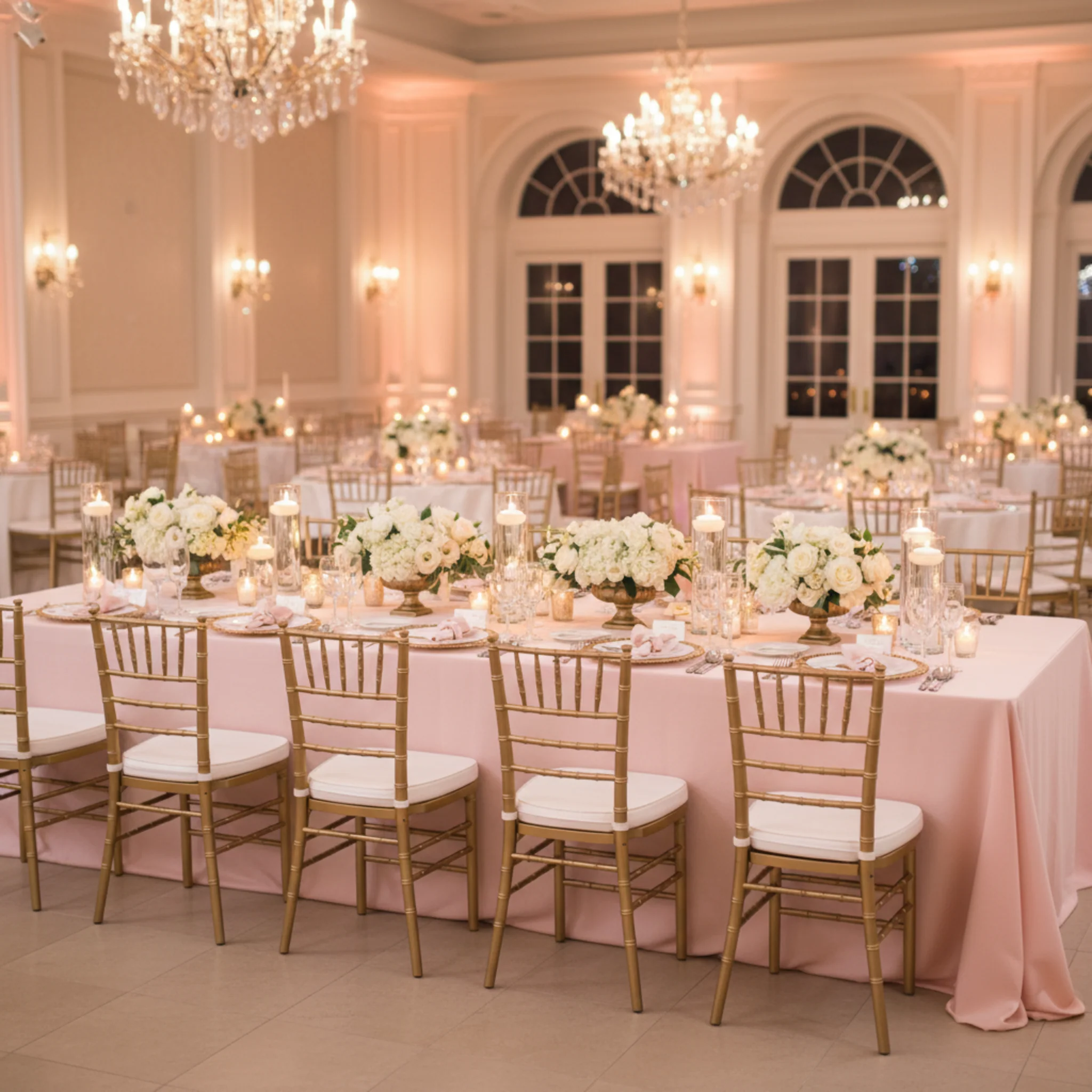 Taffeta Tablecloth 90"x156" Rectangular - Blush - Image 5