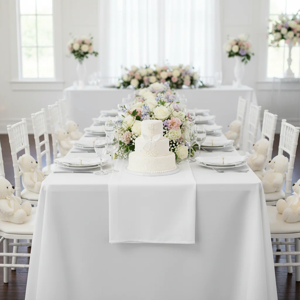 Taffeta Tablecloth 90"x156" Rectangular - White - Image 2