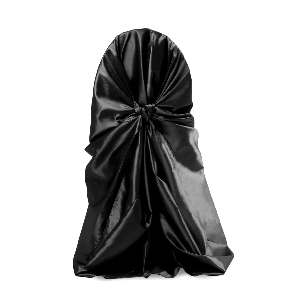 Taffeta Universal Self Tie Chair Cover - Black - Image 3