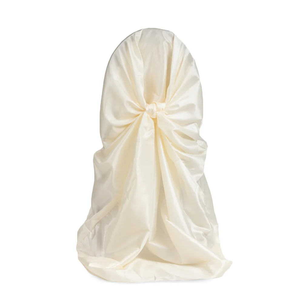 Taffeta Universal Self Tie Chair Cover - Ivory - Image 2
