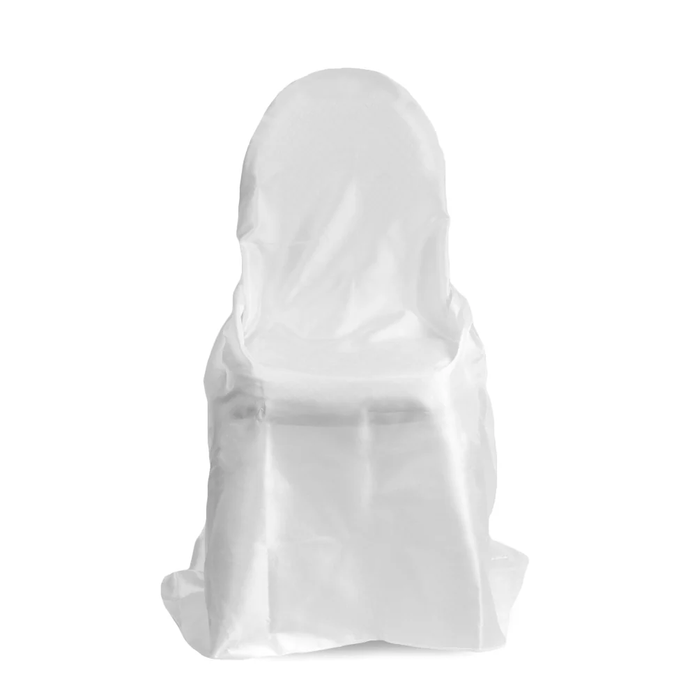Taffeta Universal Self Tie Chair Cover - White - Image 5