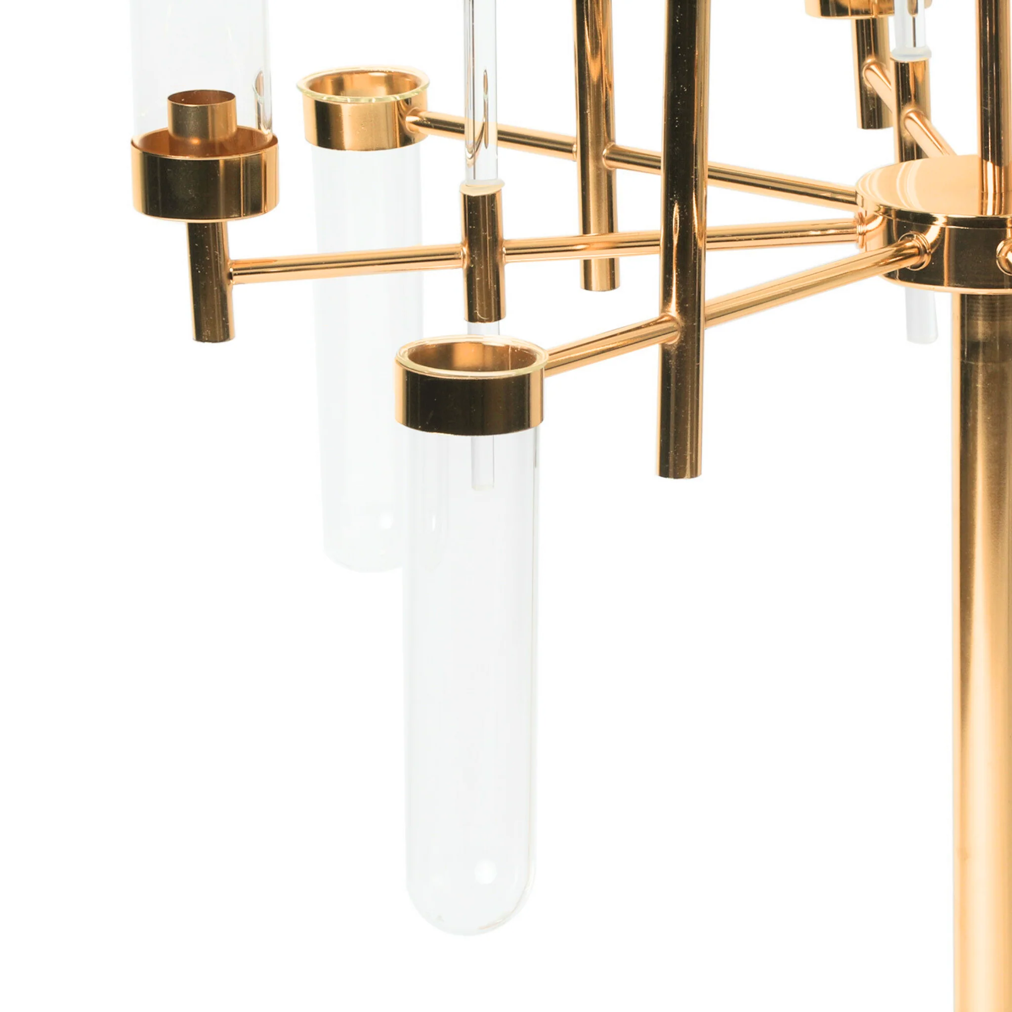 Tall Candelabra with Tube Vase Centerpiece Stand - Gold - Image 6