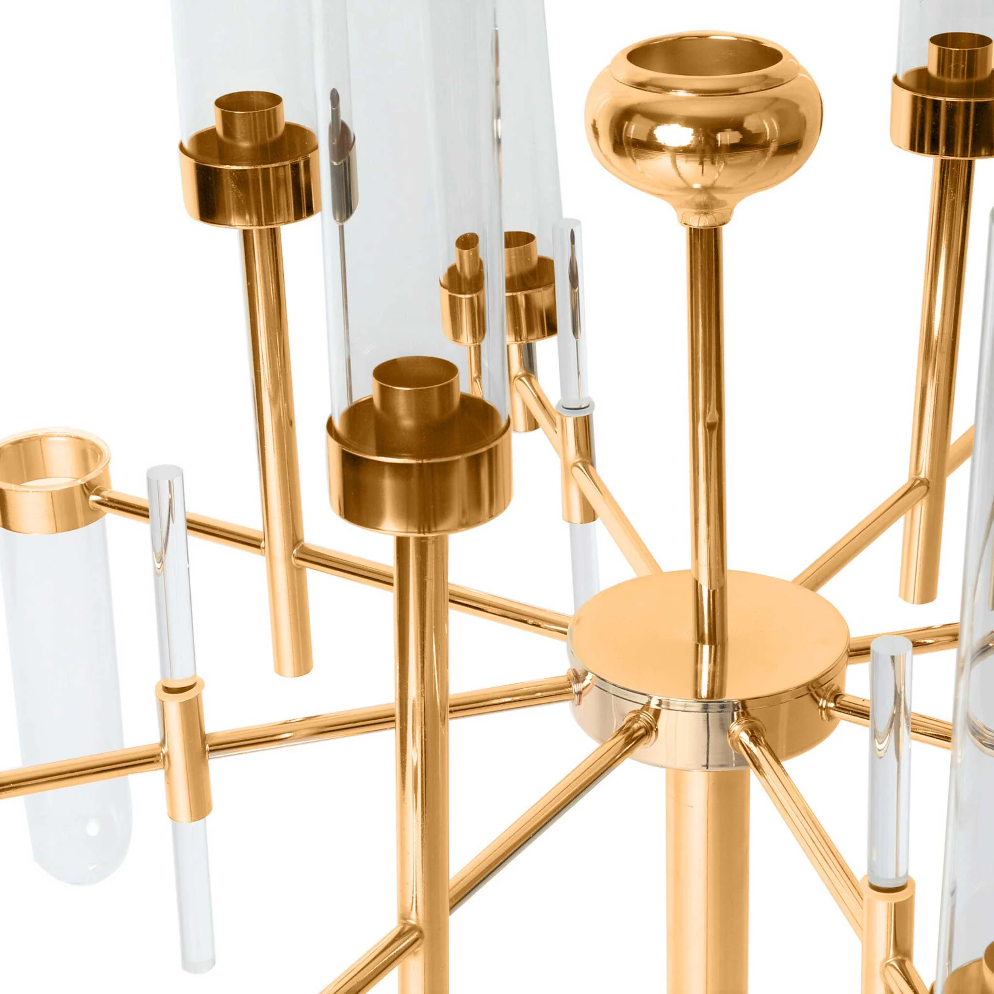 Tall Candelabra with Tube Vase Centerpiece Stand - Gold - Image 7