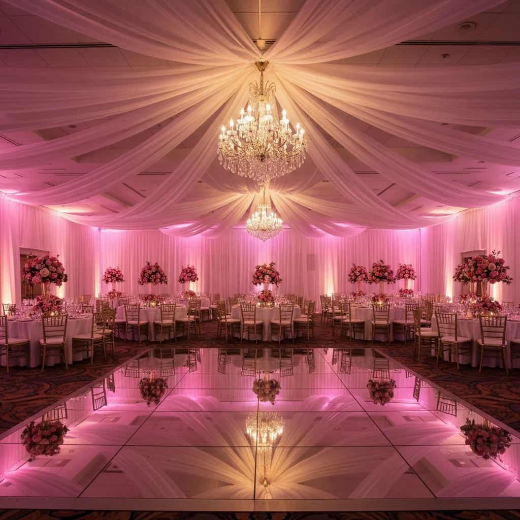 30ft Ceiling/Curtain Draping Sheer Voile Flame Retardant (FR)  - White - Image 3