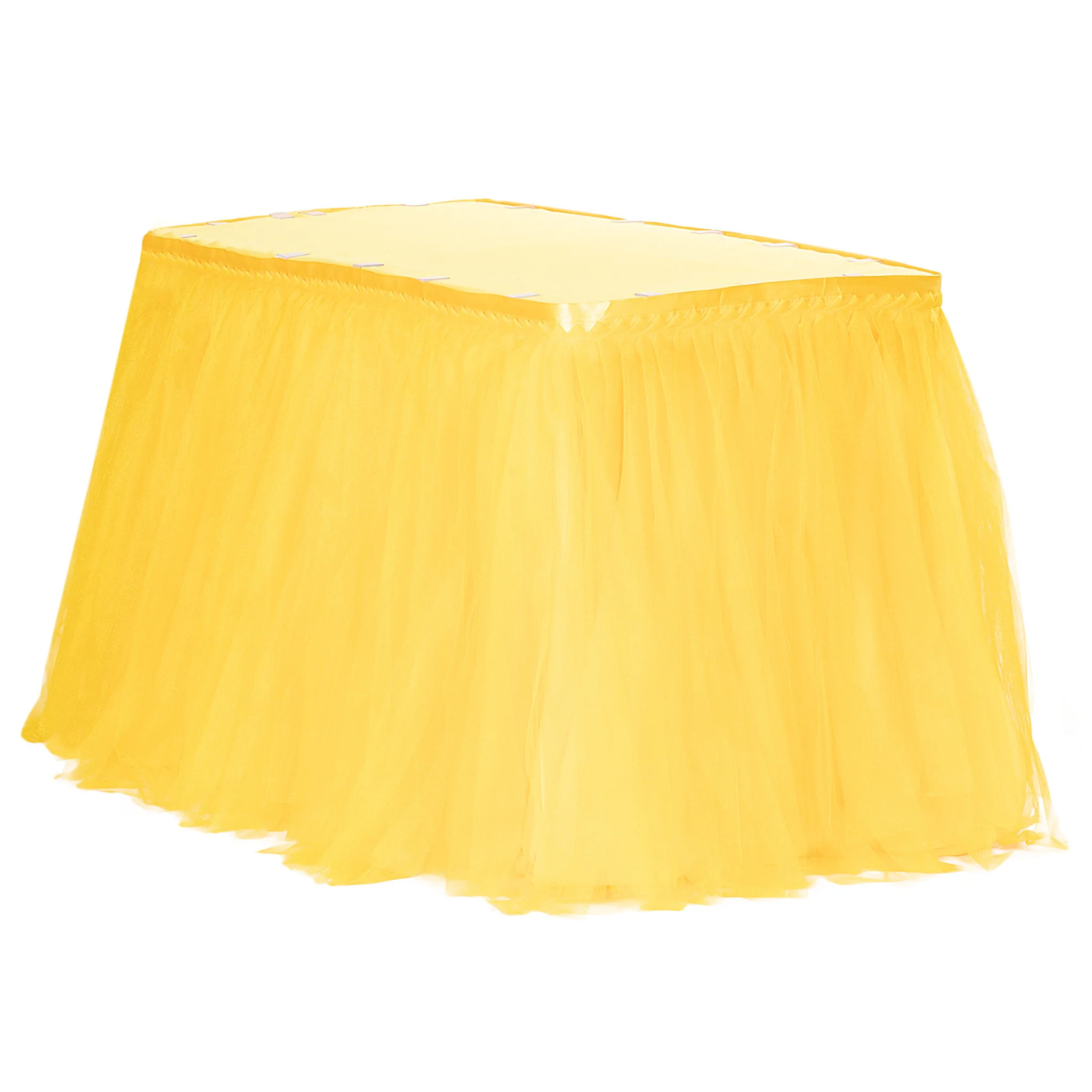 Tulle Tutu 14ft Table Skirt - Canary Yellow - Image 2