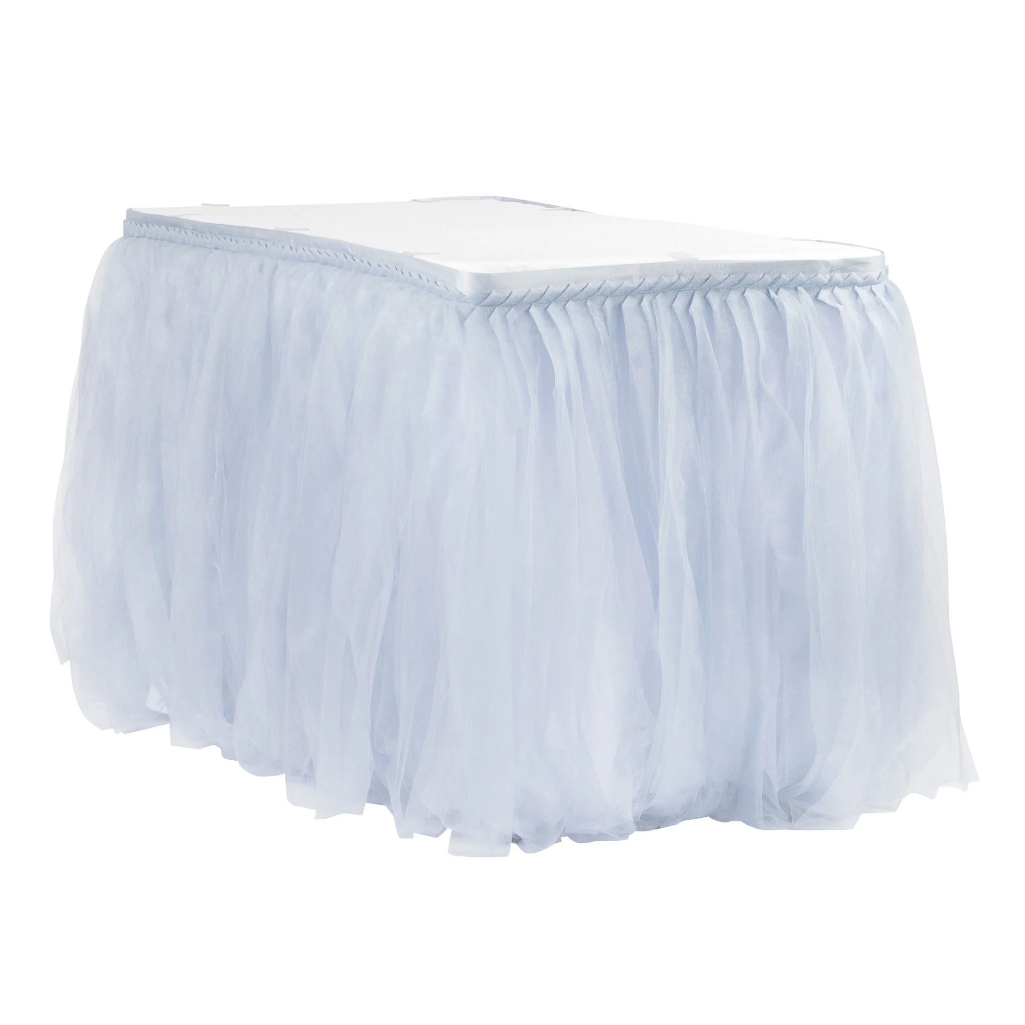 Tulle Tutu 14ft Table Skirt - Dusty Blue - Image 2