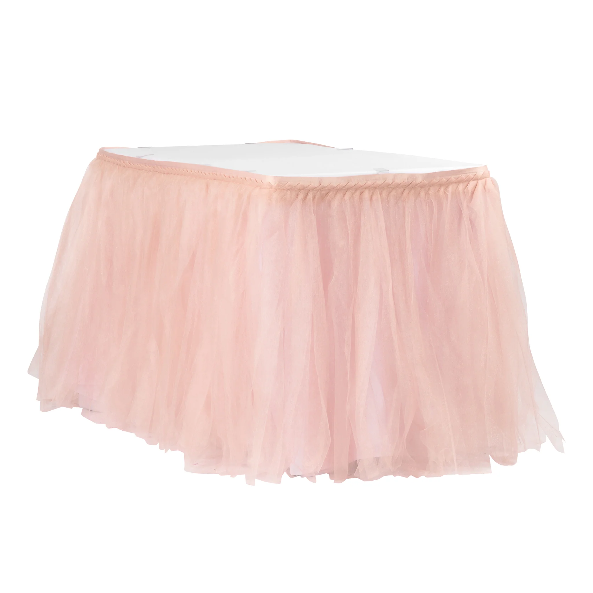 Tulle Tutu 17ft Table Skirt - Blush/Rose Gold - Image 2