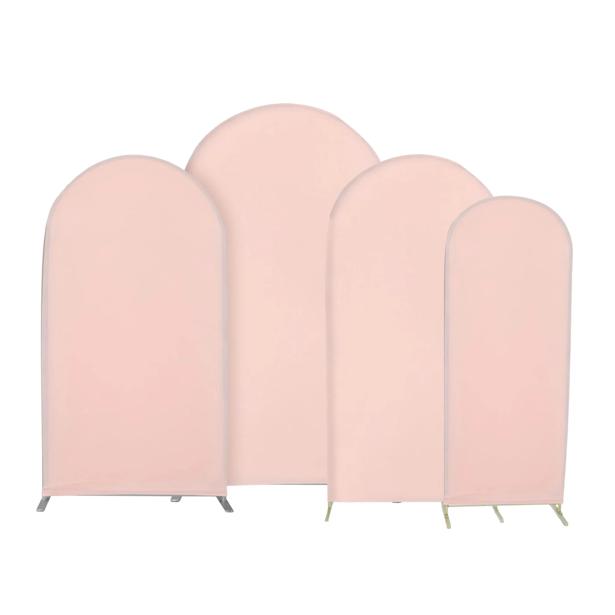 Universal Fit Spandex Covers for All Trio Arch Backdrop Stand (4 pcs)  - Blush/Rose Gold