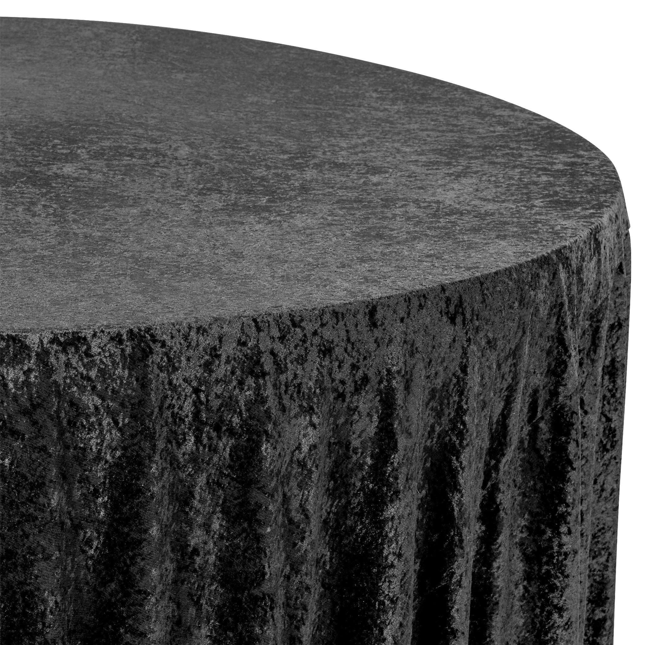 Velvet 108" Round Tablecloth - Black - Image 2