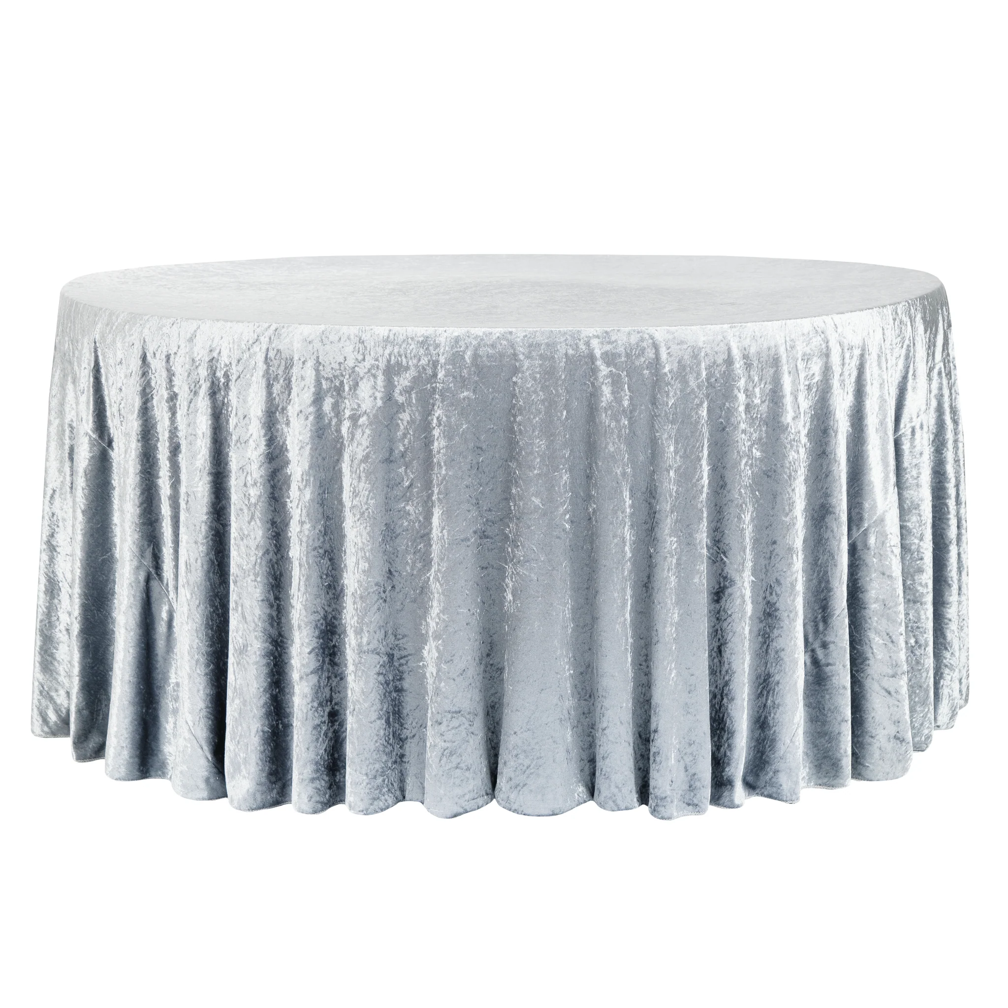 Velvet 108" Round Tablecloth - Dusty Blue