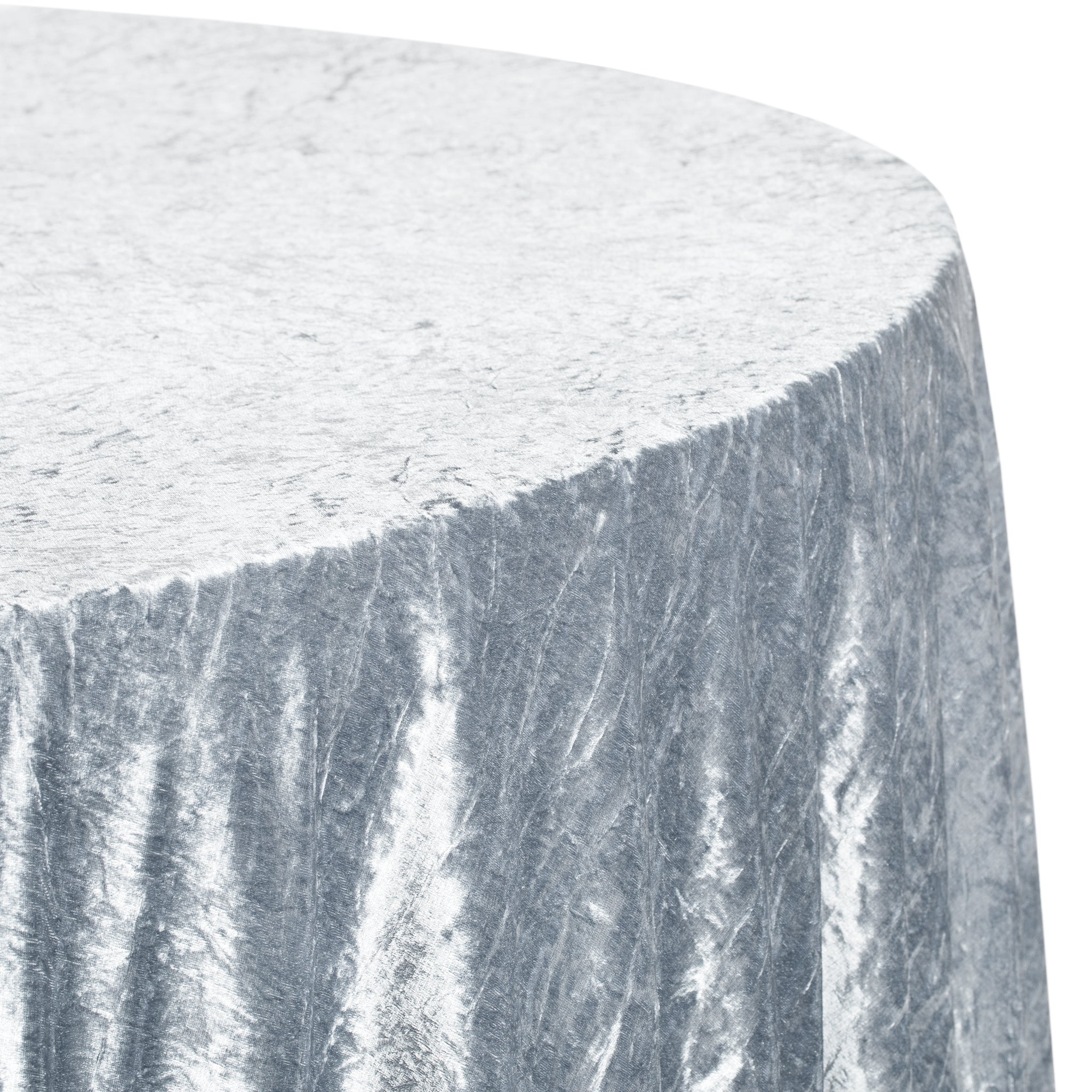 Velvet 108" Round Tablecloth - Dusty Blue - Image 5