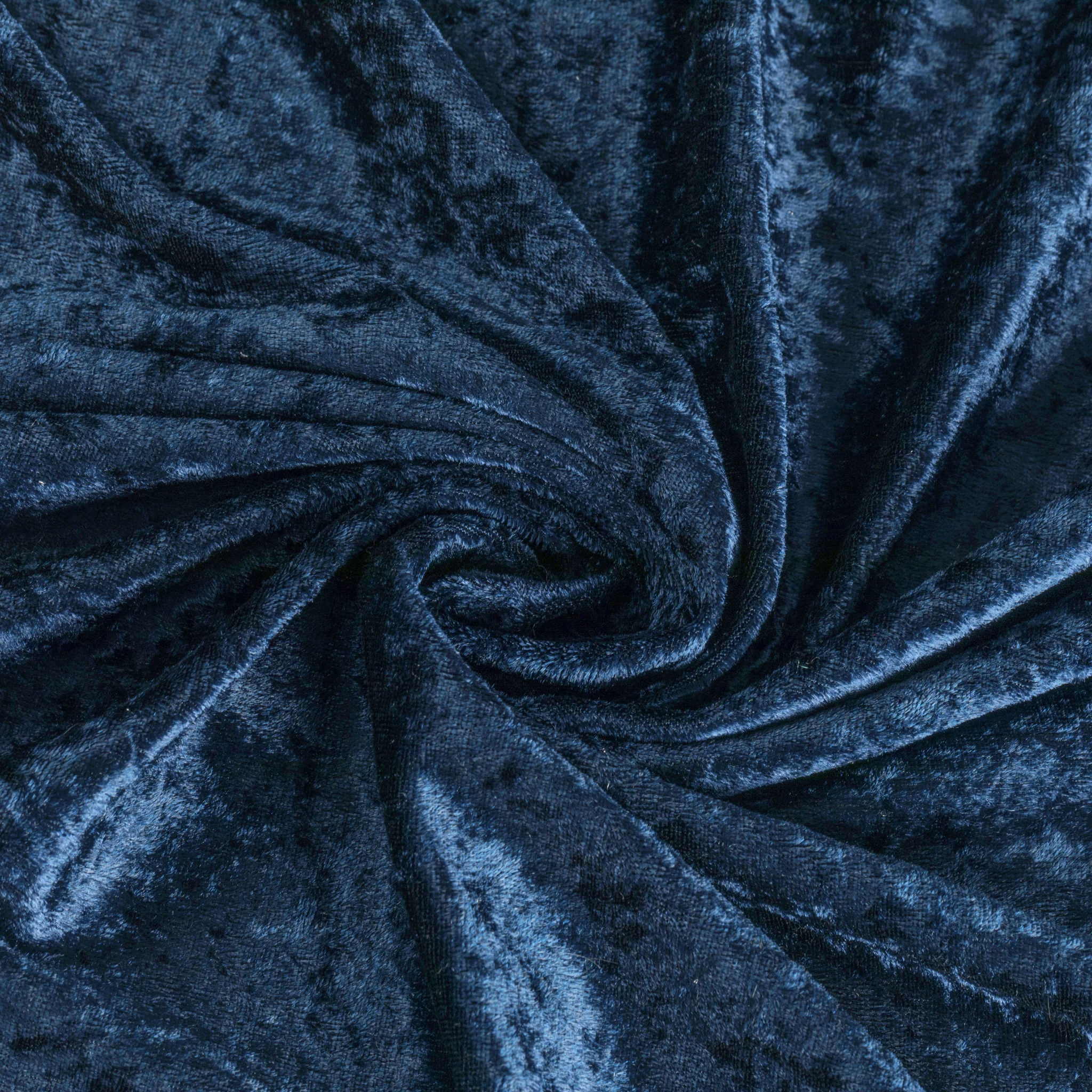 Velvet 108" Round Tablecloth - Navy Blue - Image 3