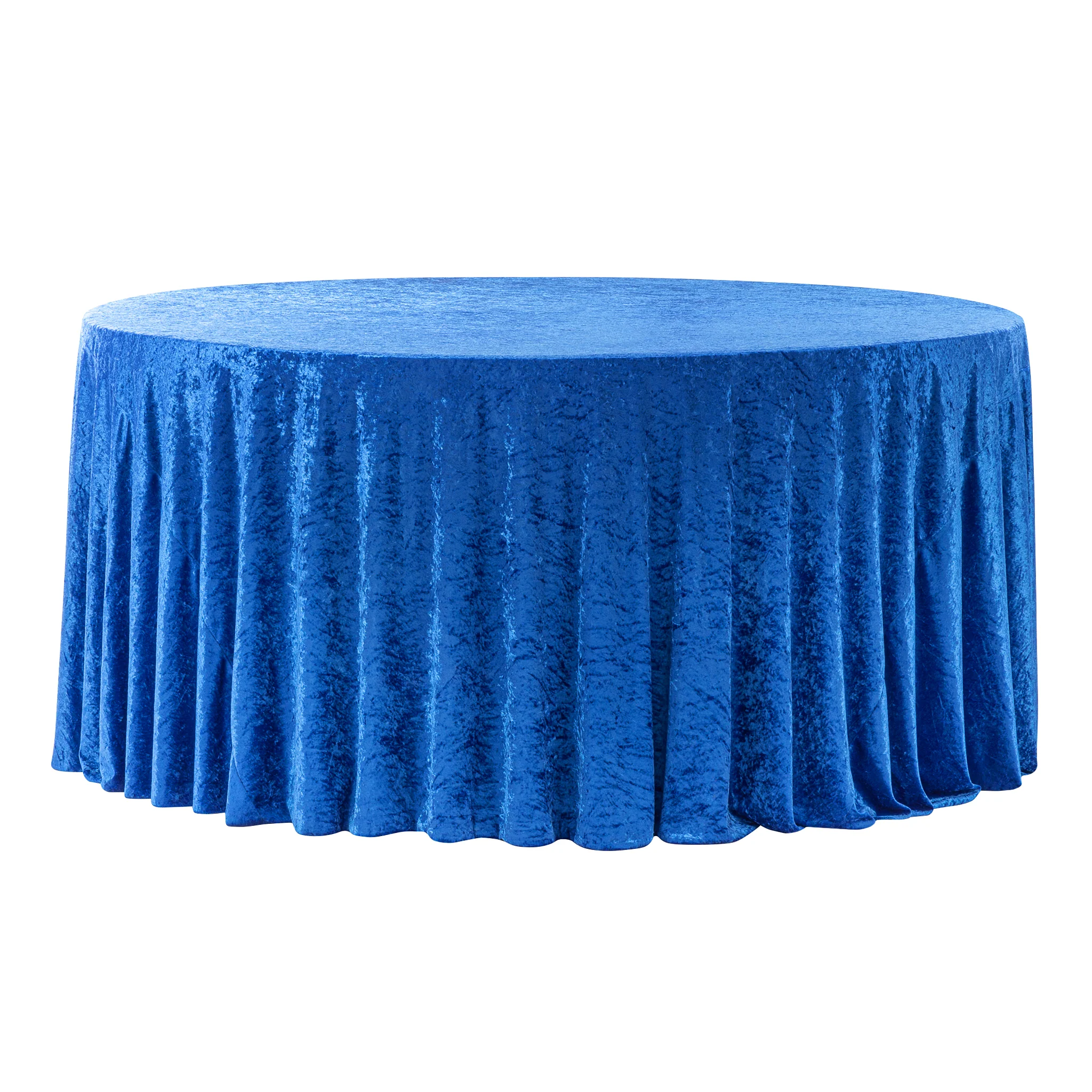 Velvet 108" Round Tablecloth - Royal Blue