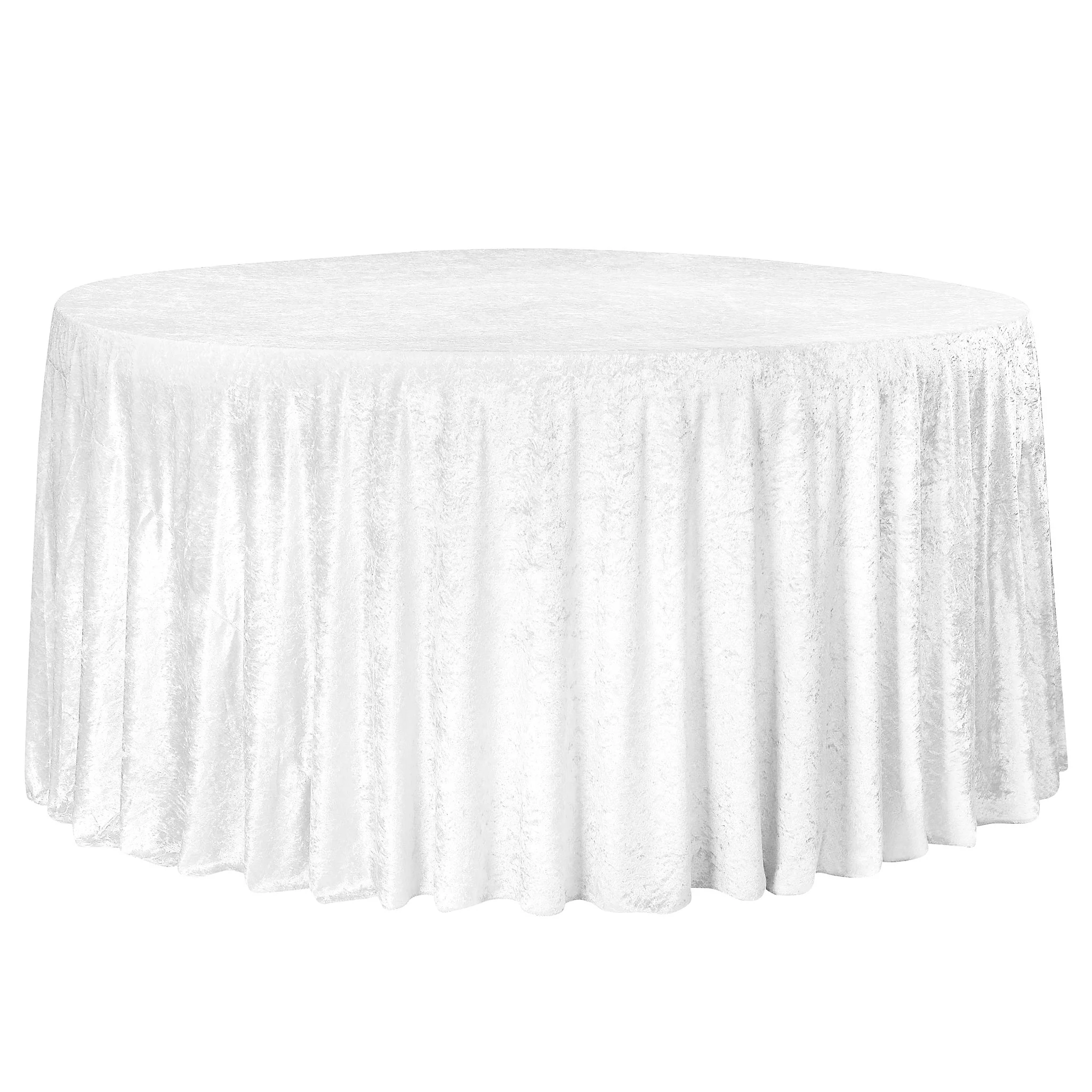 Velvet 108" Round Tablecloth - White