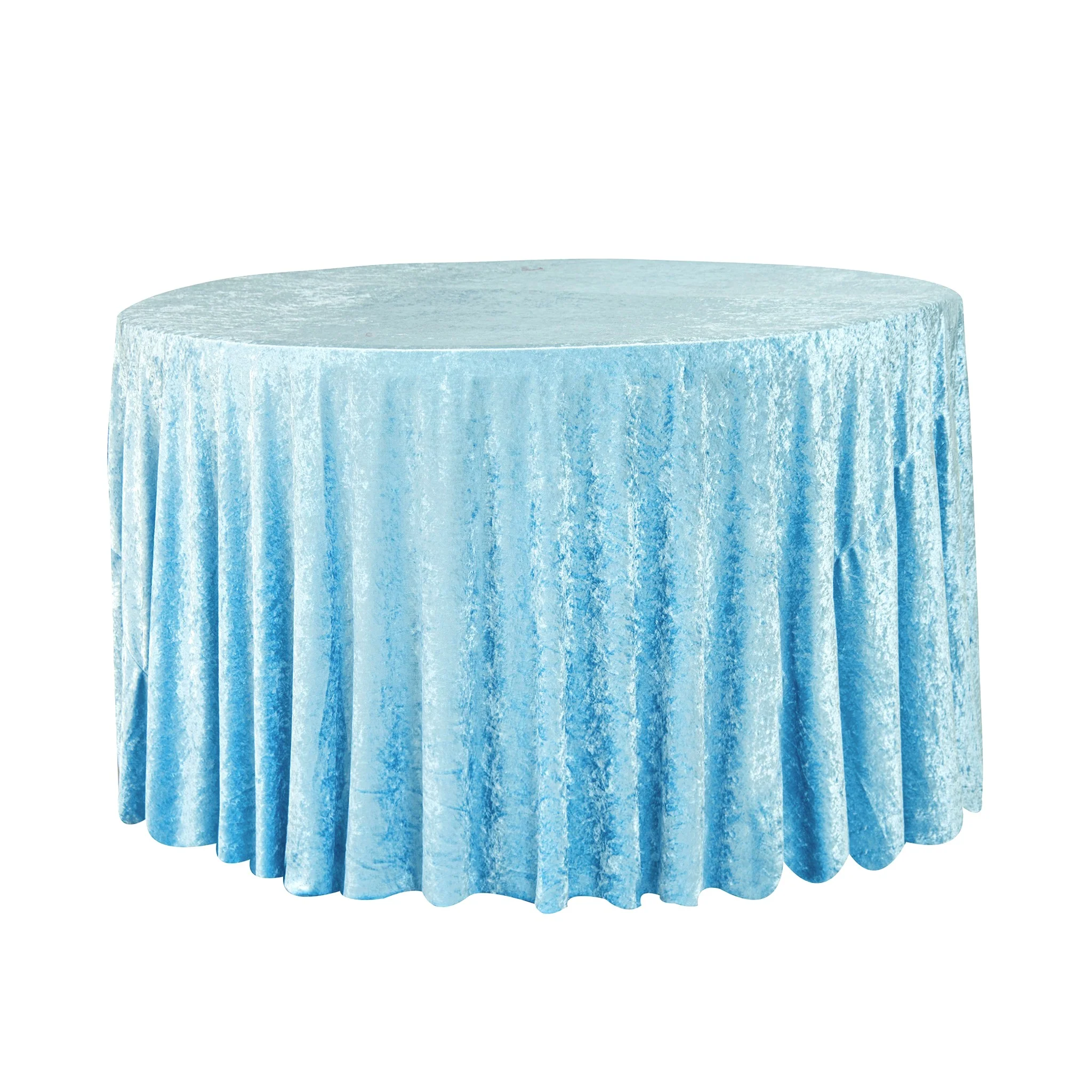 Velvet 108" Round Tablecloth - Baby Blue