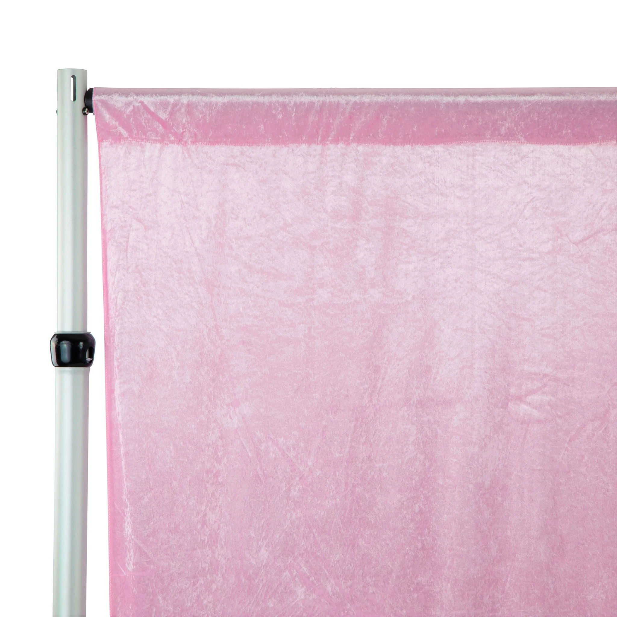 Velvet 10ft H x 52" W Drape/Backdrop Curtain Panel - Pink - Image 5