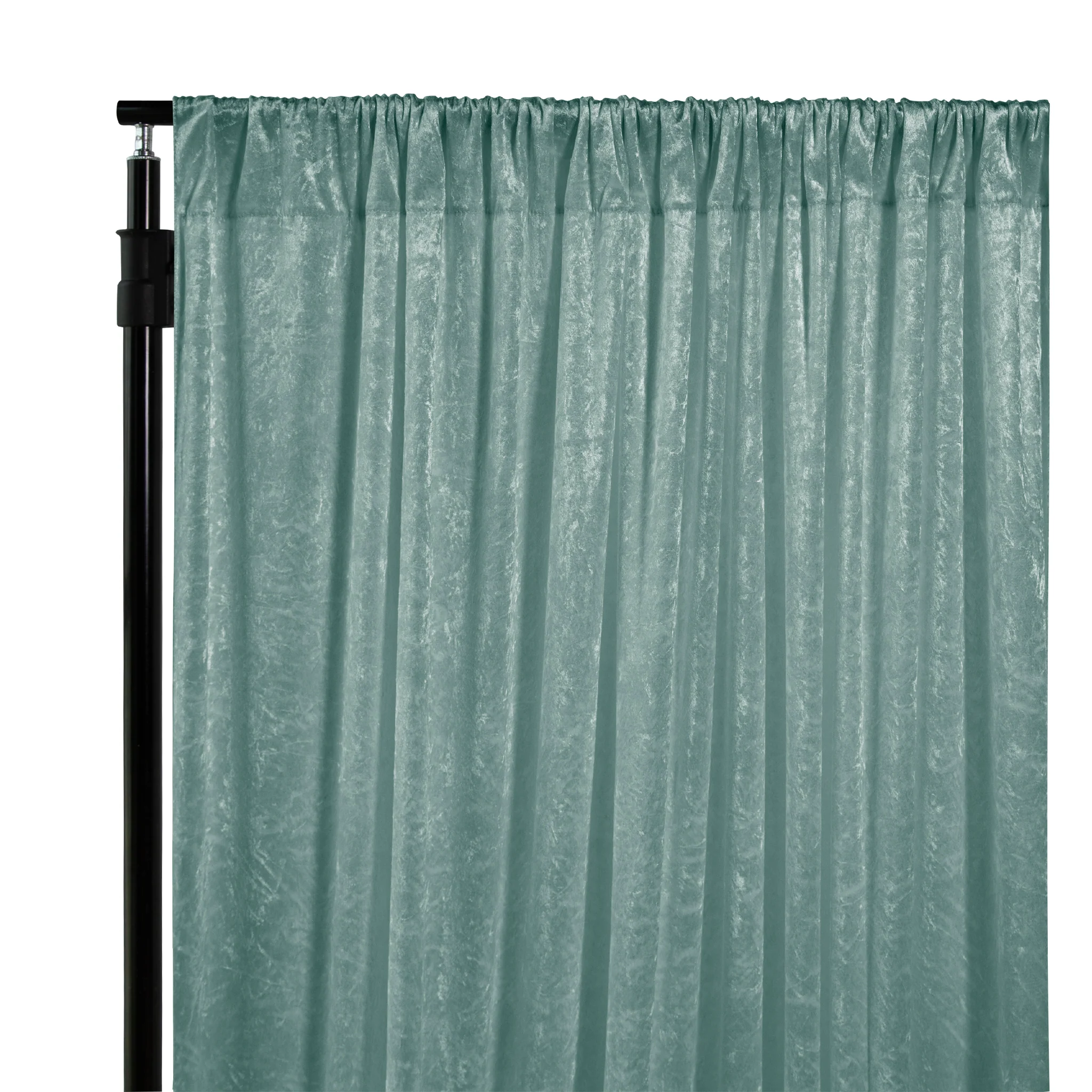 Velvet 10ft H x 52" W Drape/Backdrop Curtain Panel - Eucalyptus