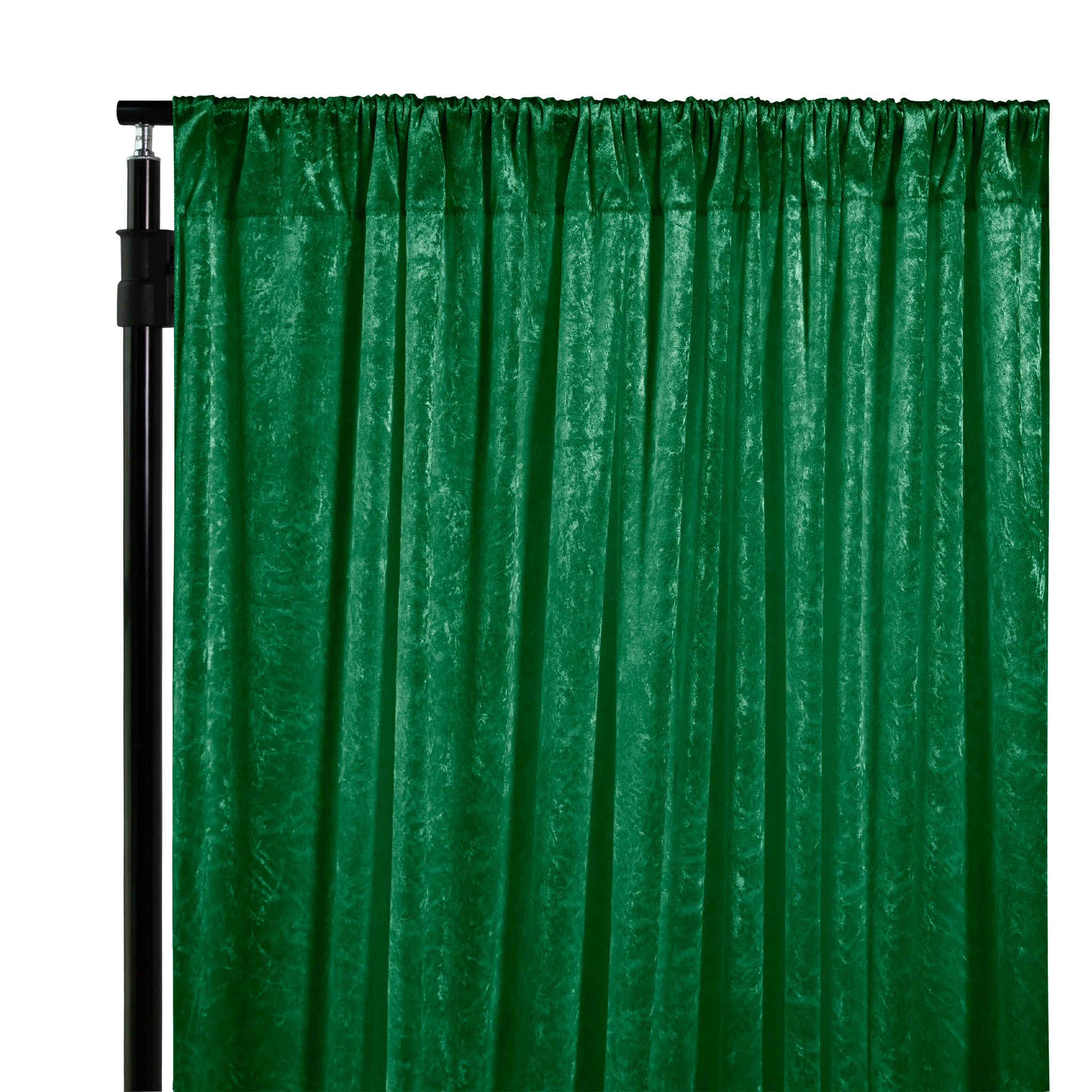 Velvet 10ft H x 52" W Drape/Backdrop Curtain Panel - Forest Green