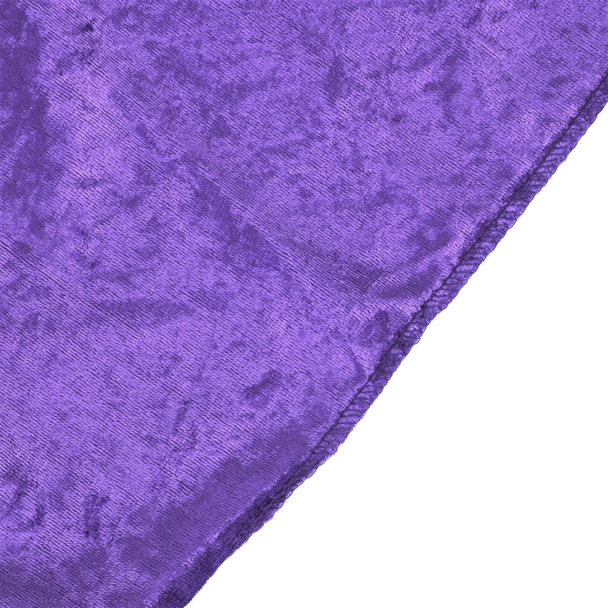 Velvet 10ft H x 52" W Drape/Backdrop Curtain Panel - Purple - Image 4