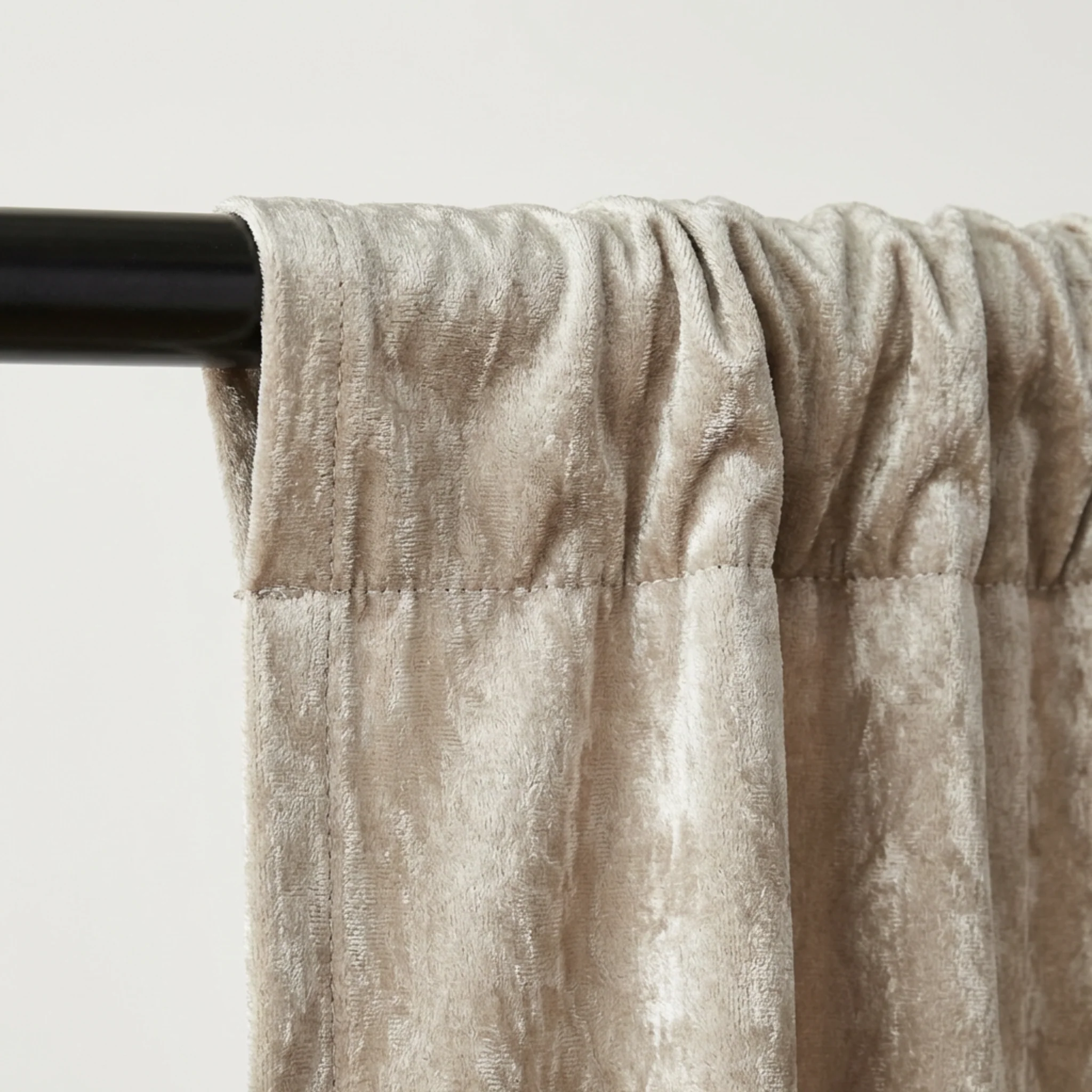 Velvet 10ft H x 52" W Drape/Backdrop Curtain Panel - Taupe - Image 3