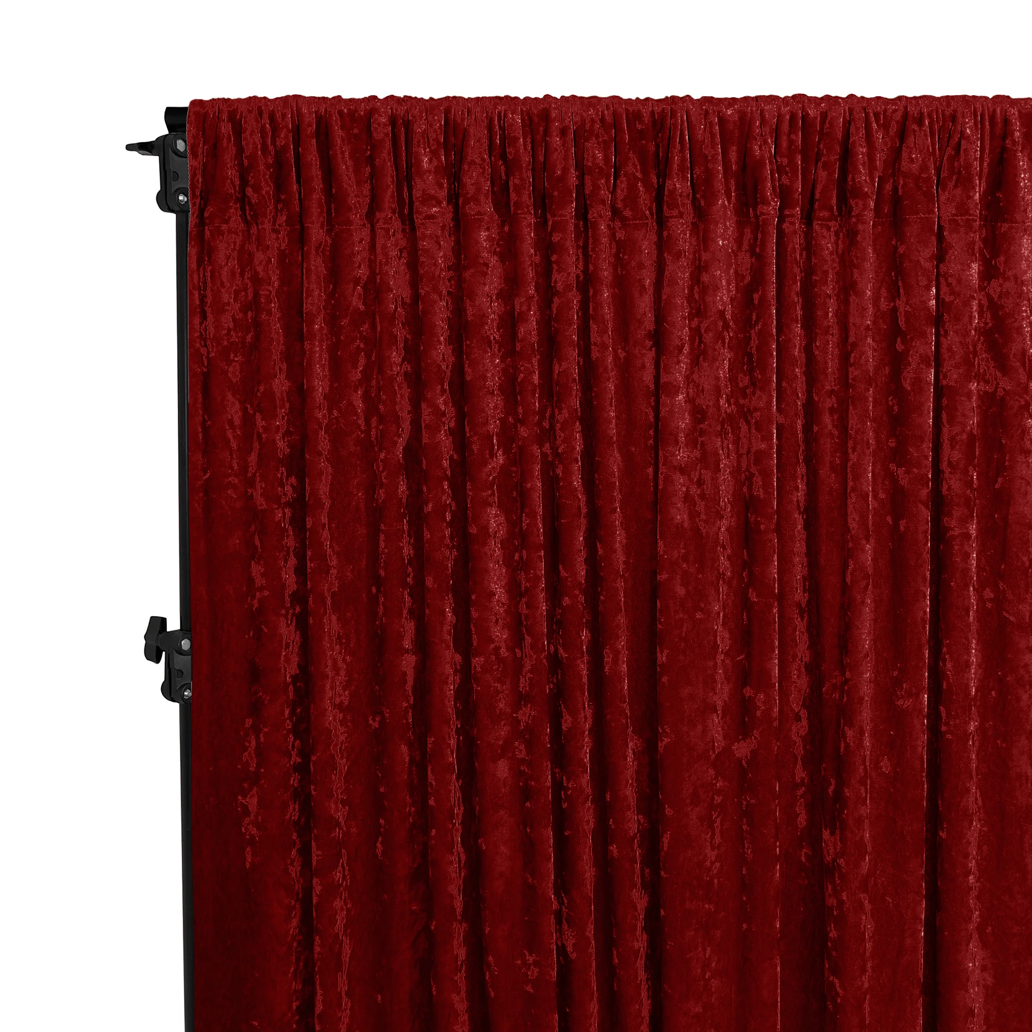 Velvet 10ft H x 52" W Drape/Backdrop Curtain Panel - Apple Red