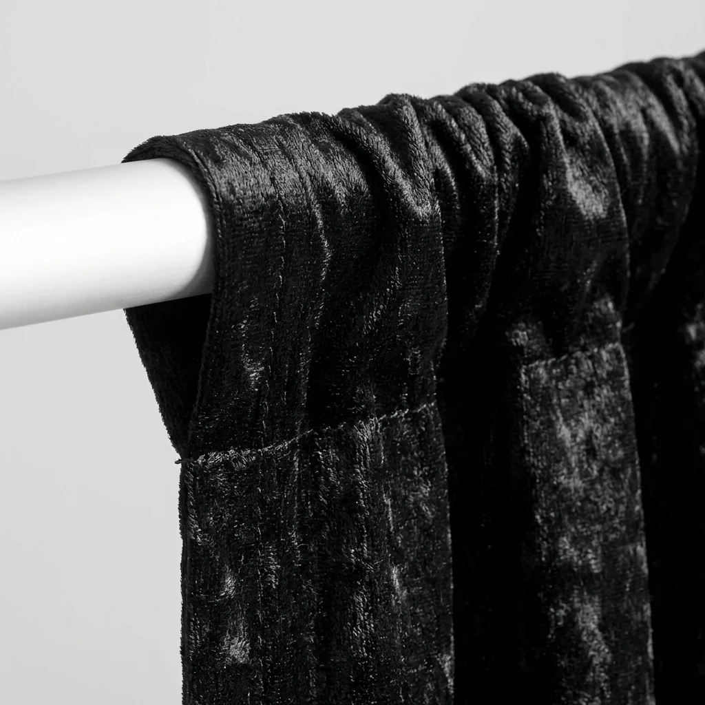 Velvet 10ft H x 52" W Drape/Backdrop Curtain Panel - Black - Image 3