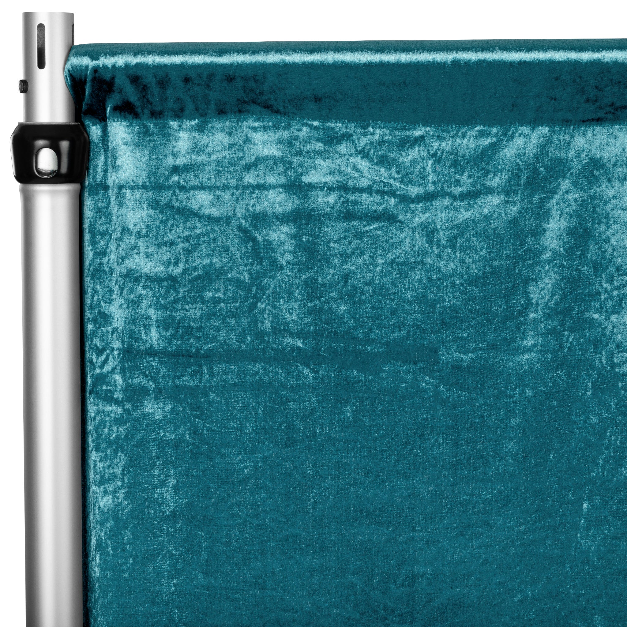 Velvet 10ft H x 52" W Drape/Backdrop Curtain Panel - Dark Turquoise - Image 2