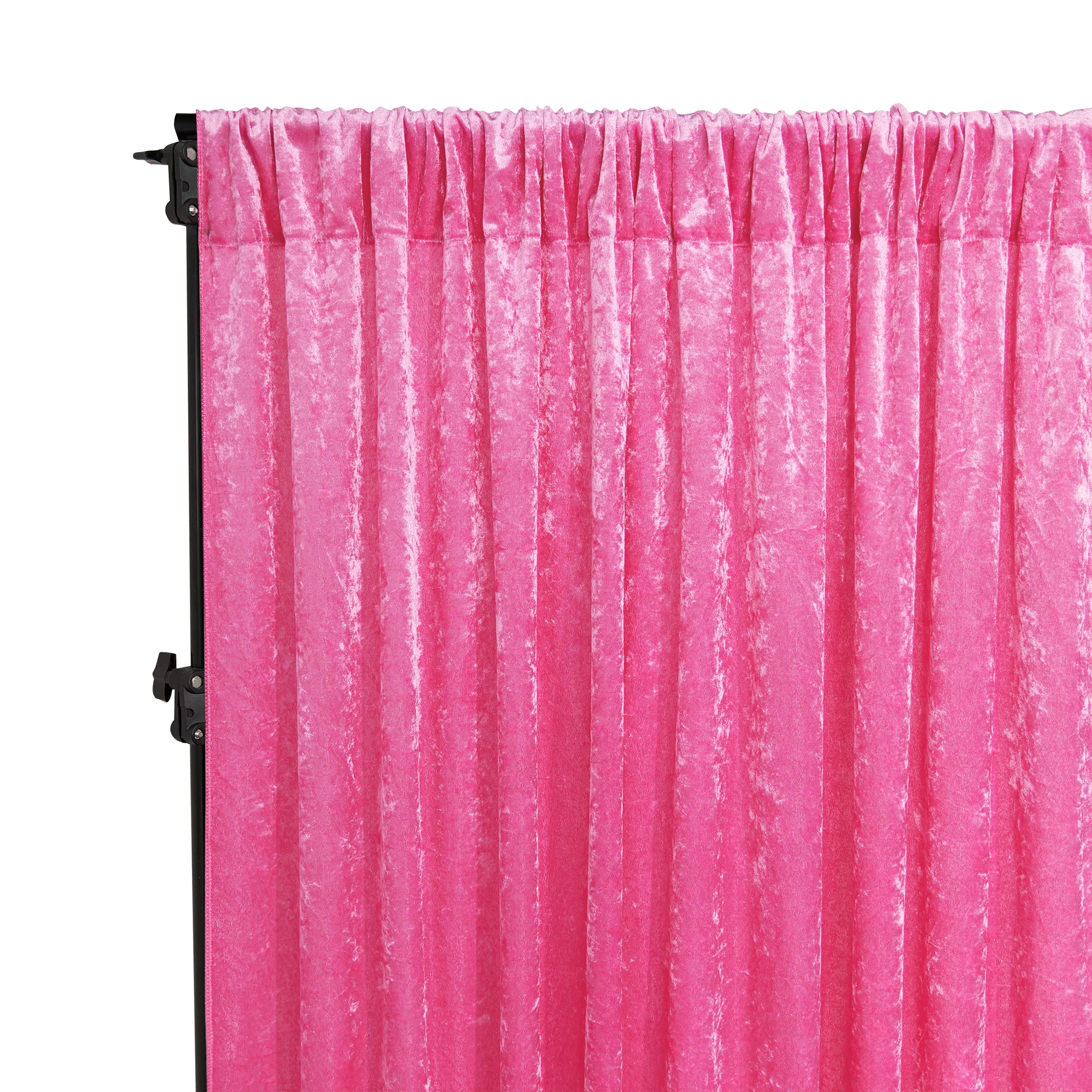 Velvet 10ft H x 52" W Drape/Backdrop Curtain Panel - Fuchsia