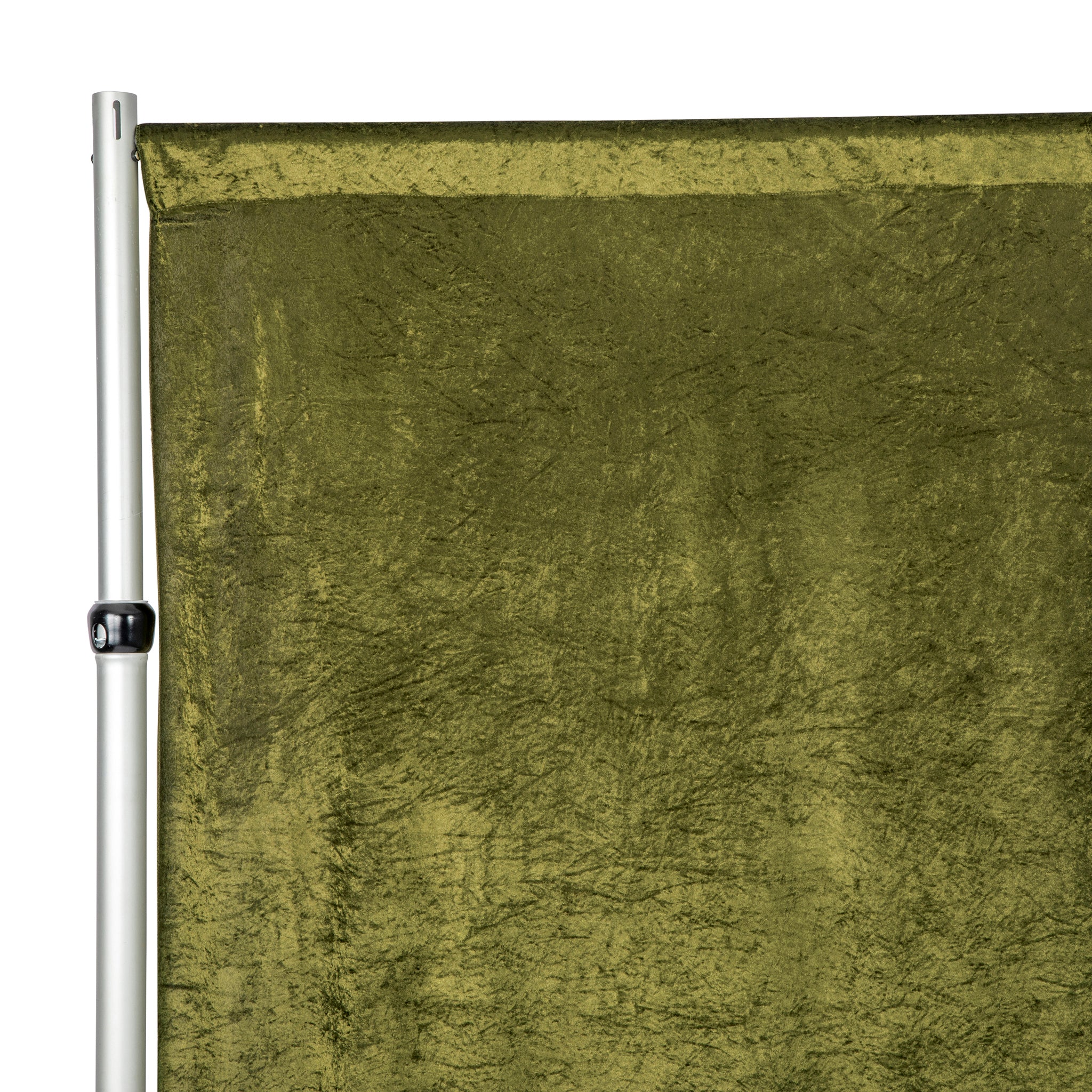Velvet 10ft H x 52" W Drape/Backdrop Curtain Panel - Olive Green - Image 5
