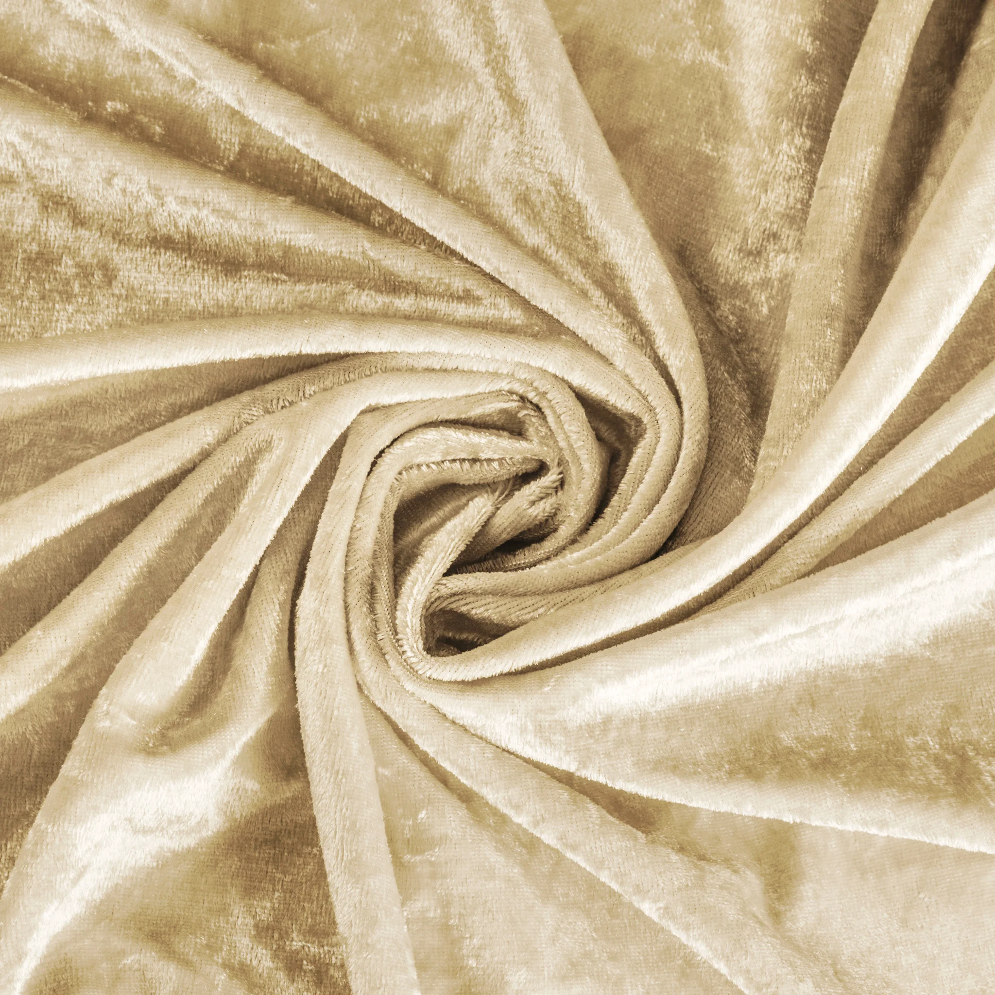Velvet 120" Round Tablecloth - Champagne - Image 6