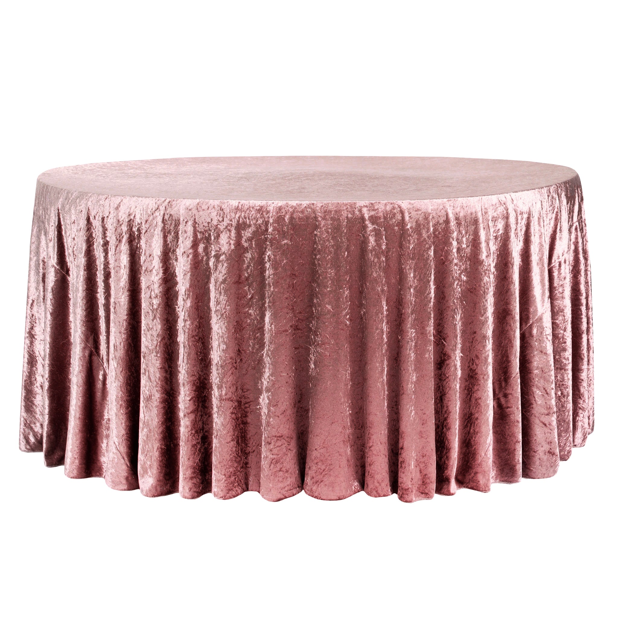 Velvet 120" Round Tablecloth - Dark Dusty Rose/Mauve