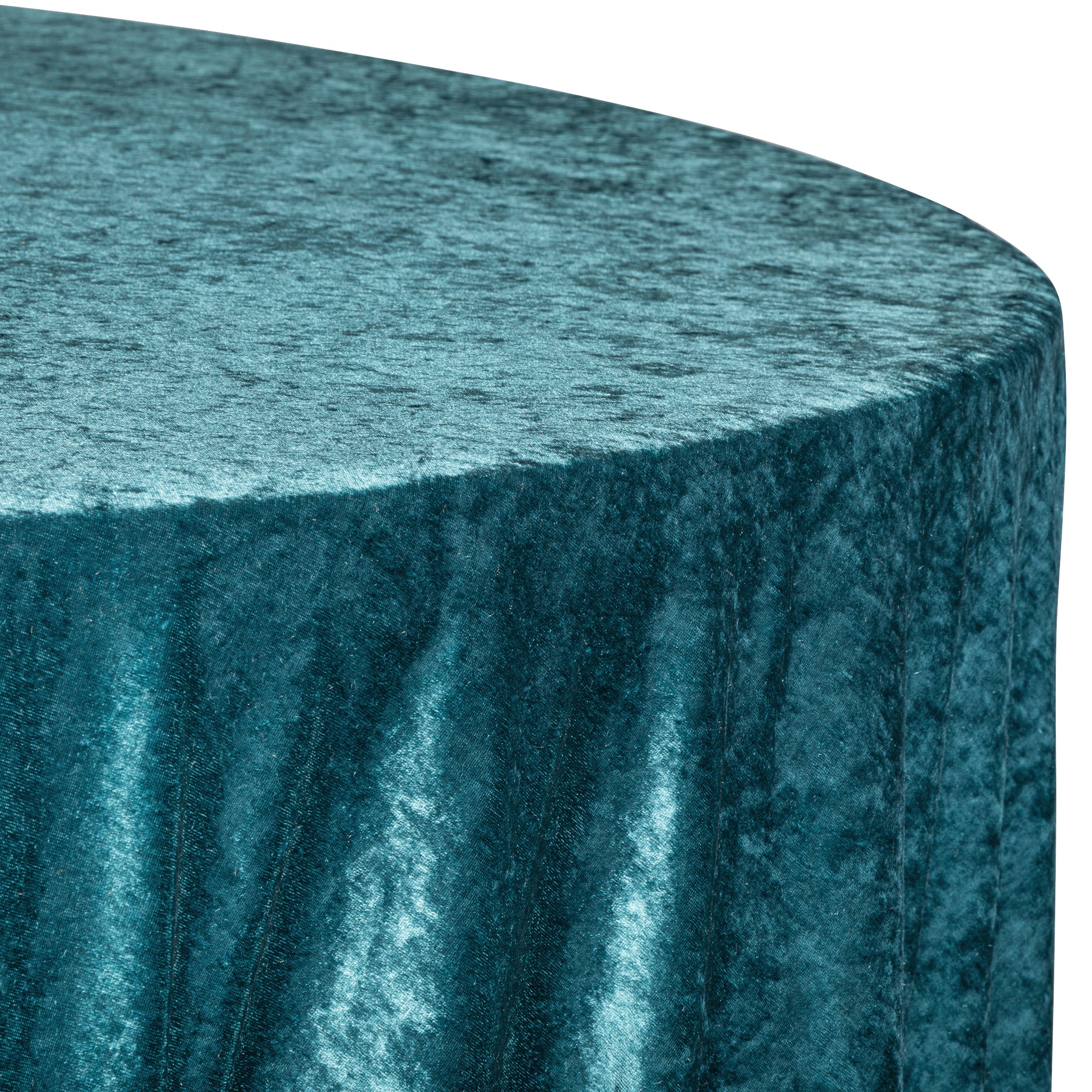 Velvet 120" Round Tablecloth - Dark Turquoise - Image 5